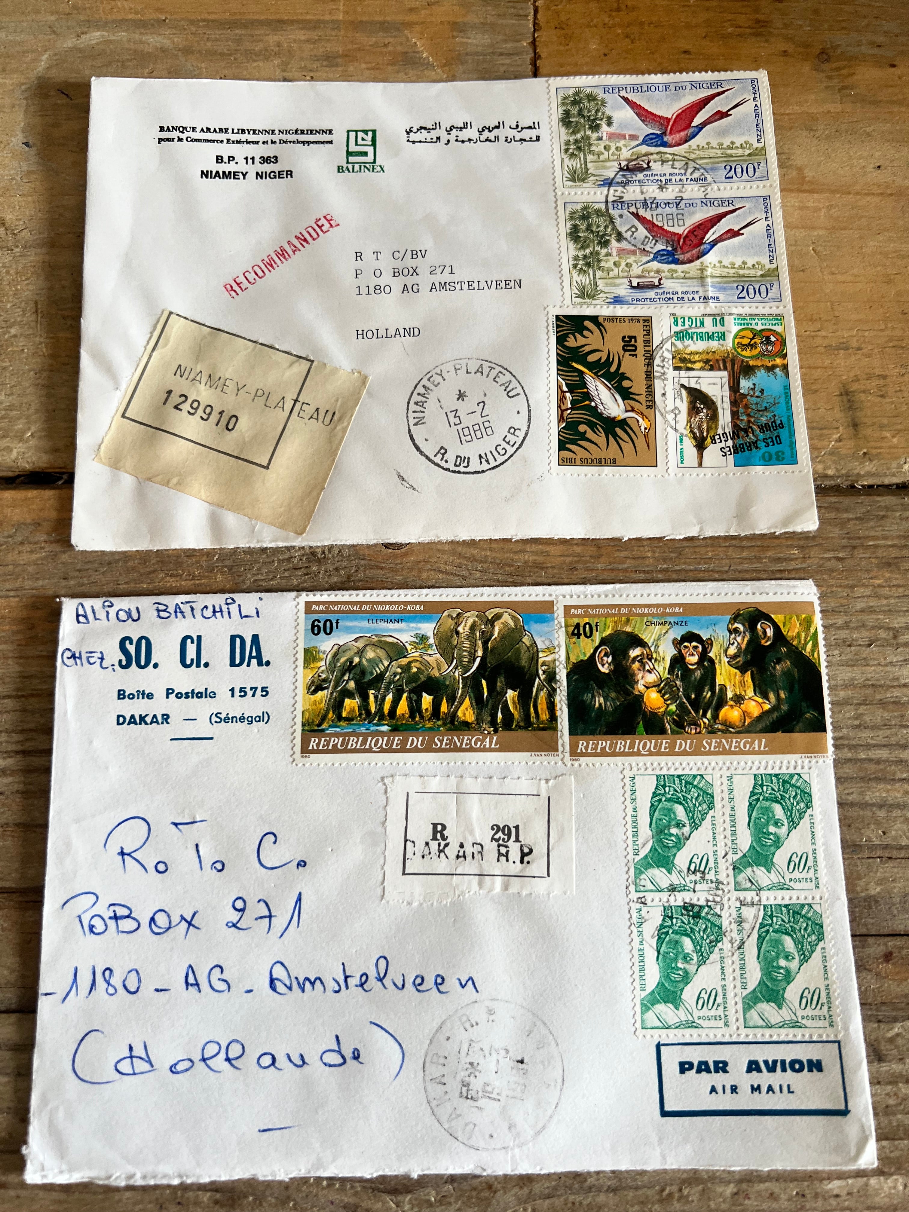 Set van 10 vintage enveloppen "kameleon"