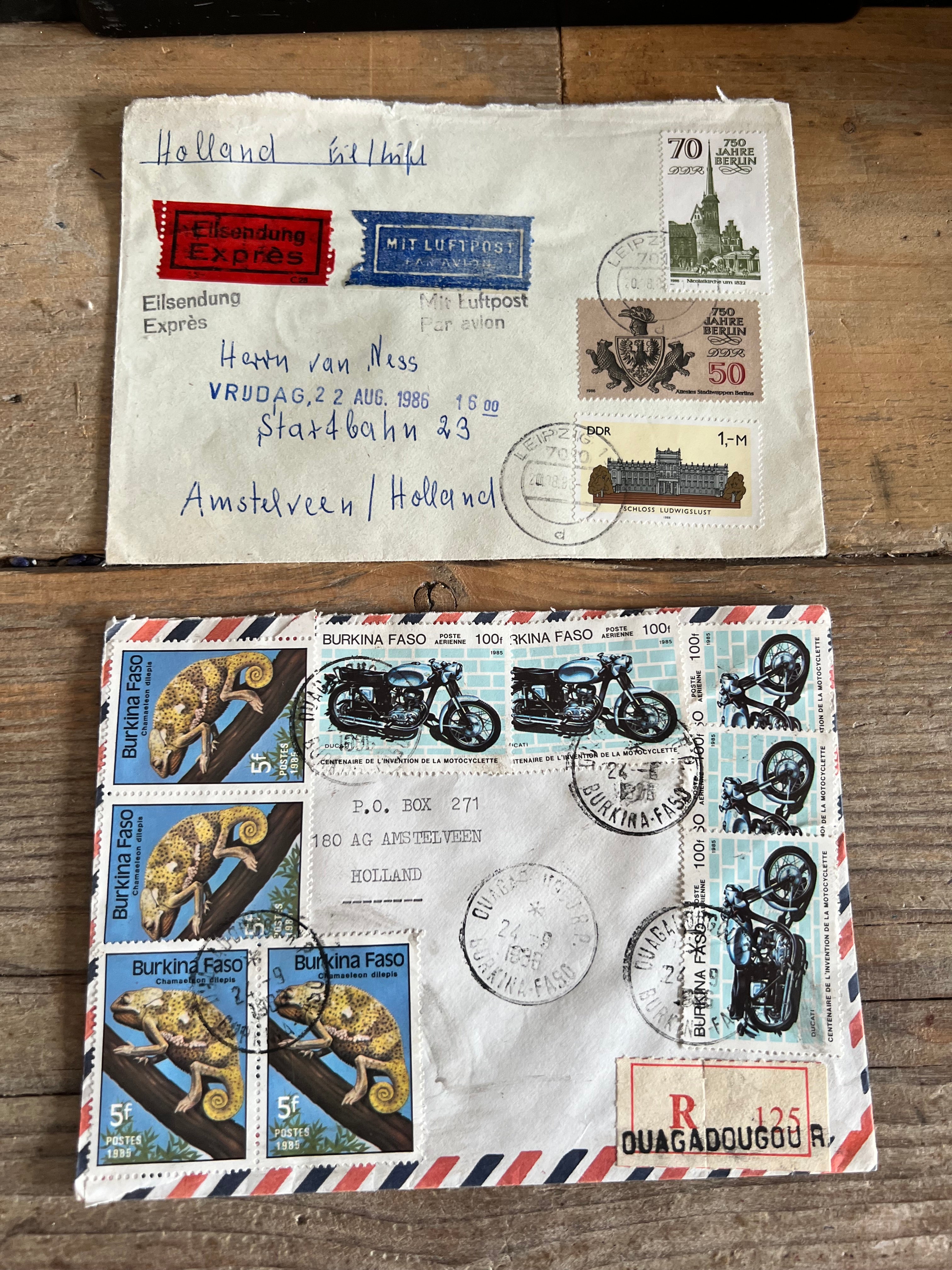 Set van 10 vintage enveloppen "kameleon"