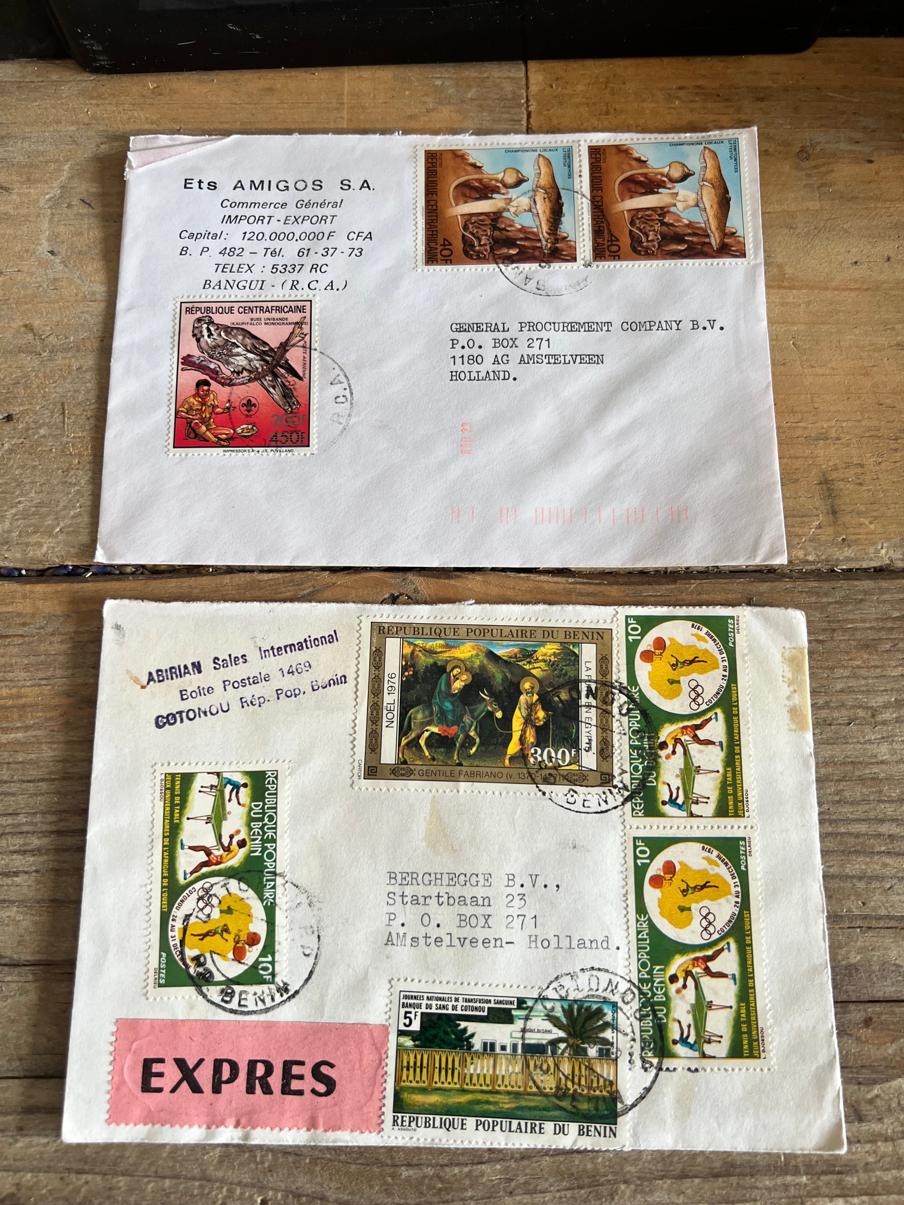 Set van 10 vintage enveloppen "kameleon"