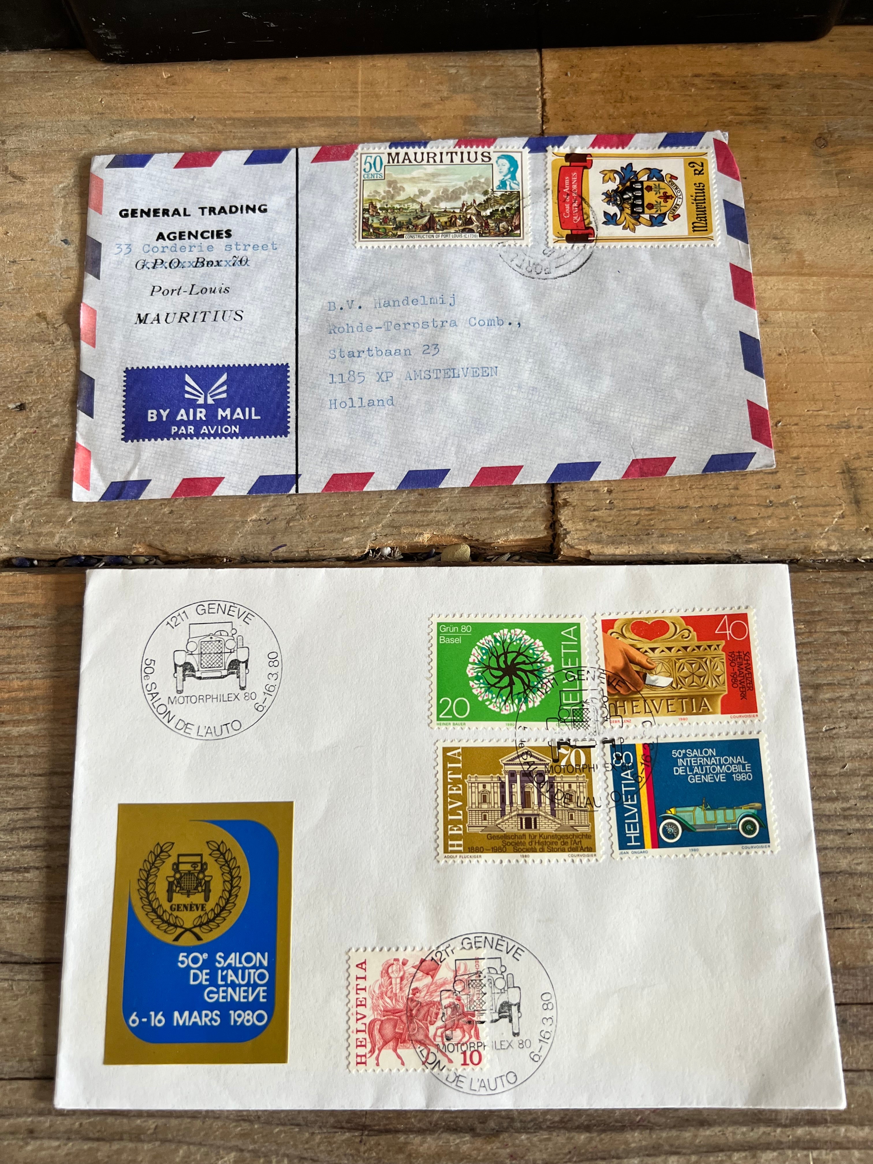 Set van 10 vintage enveloppen "kameleon"