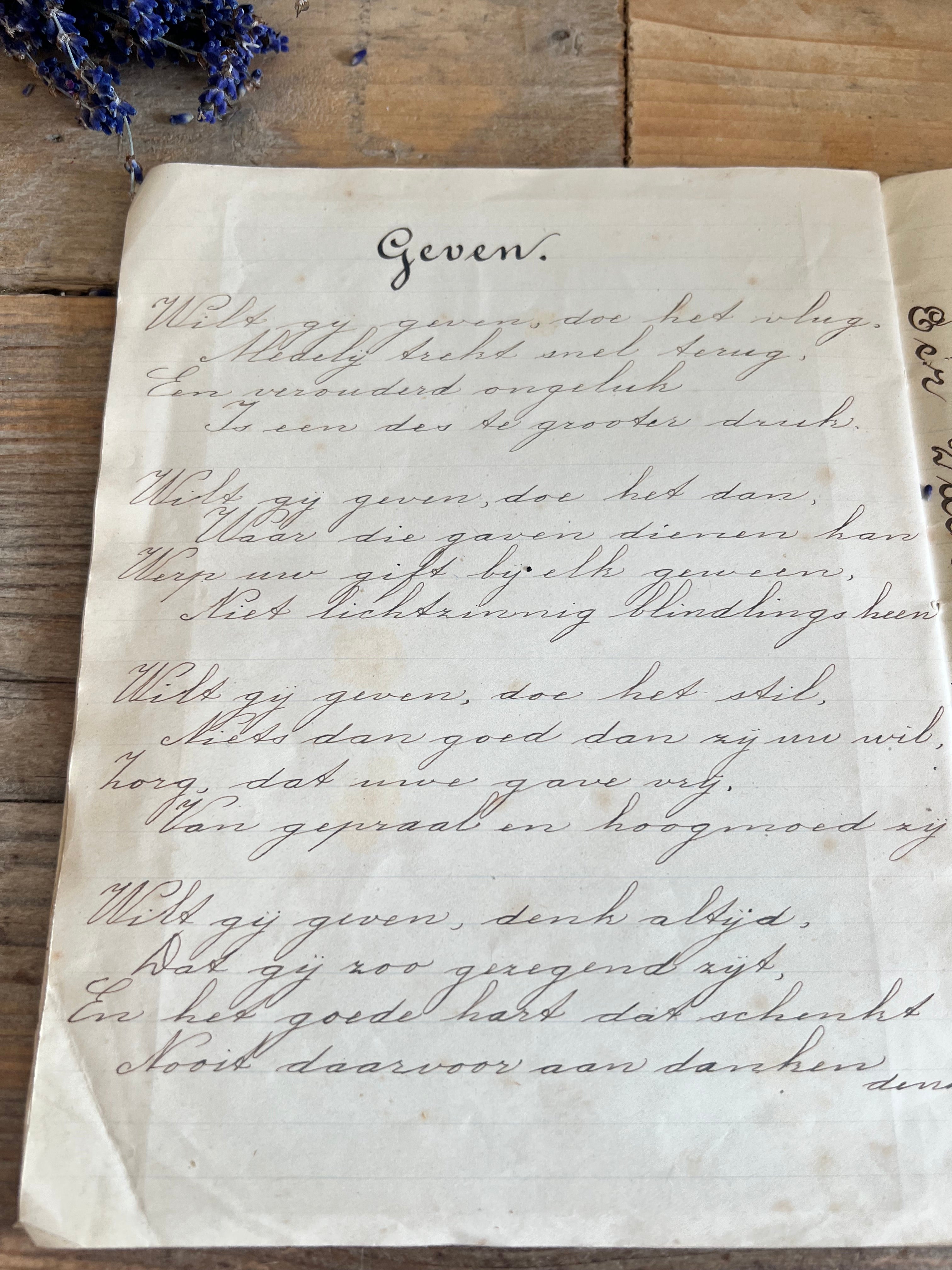 Antiek schoolschrift uit 1920
