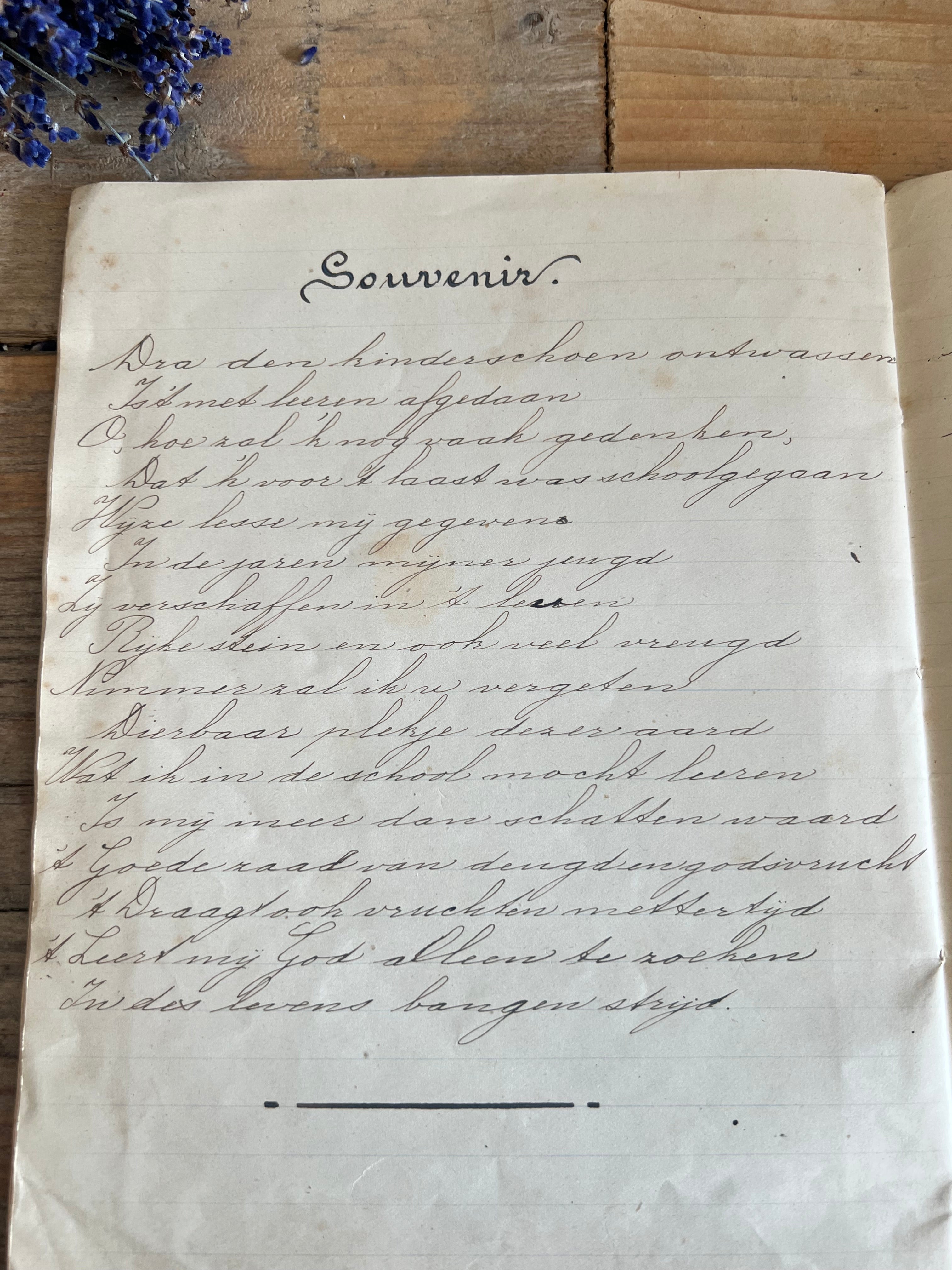 Antiek schoolschrift uit 1920