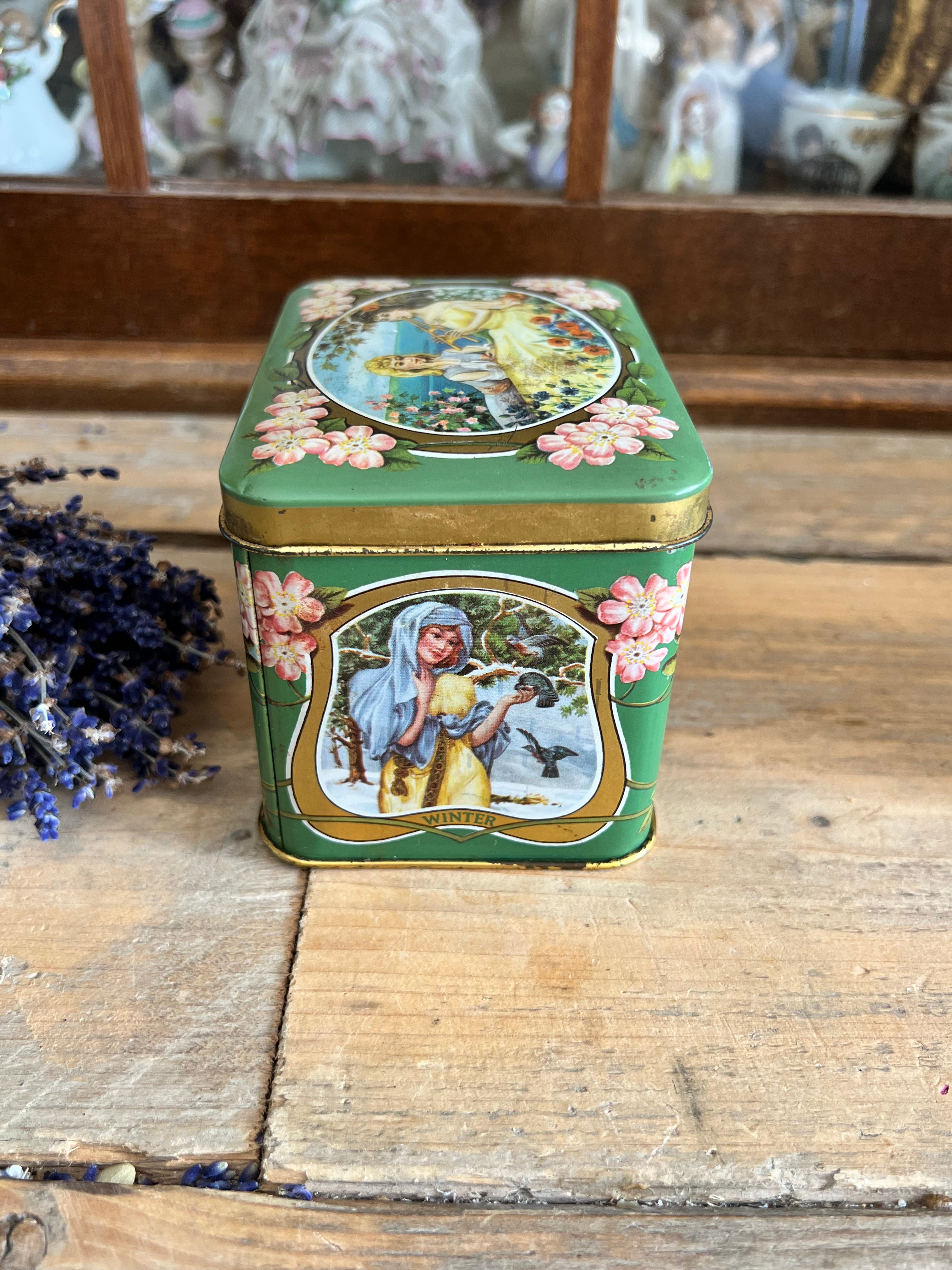Vierjaargetijden blikje in Art Nouveau stijl