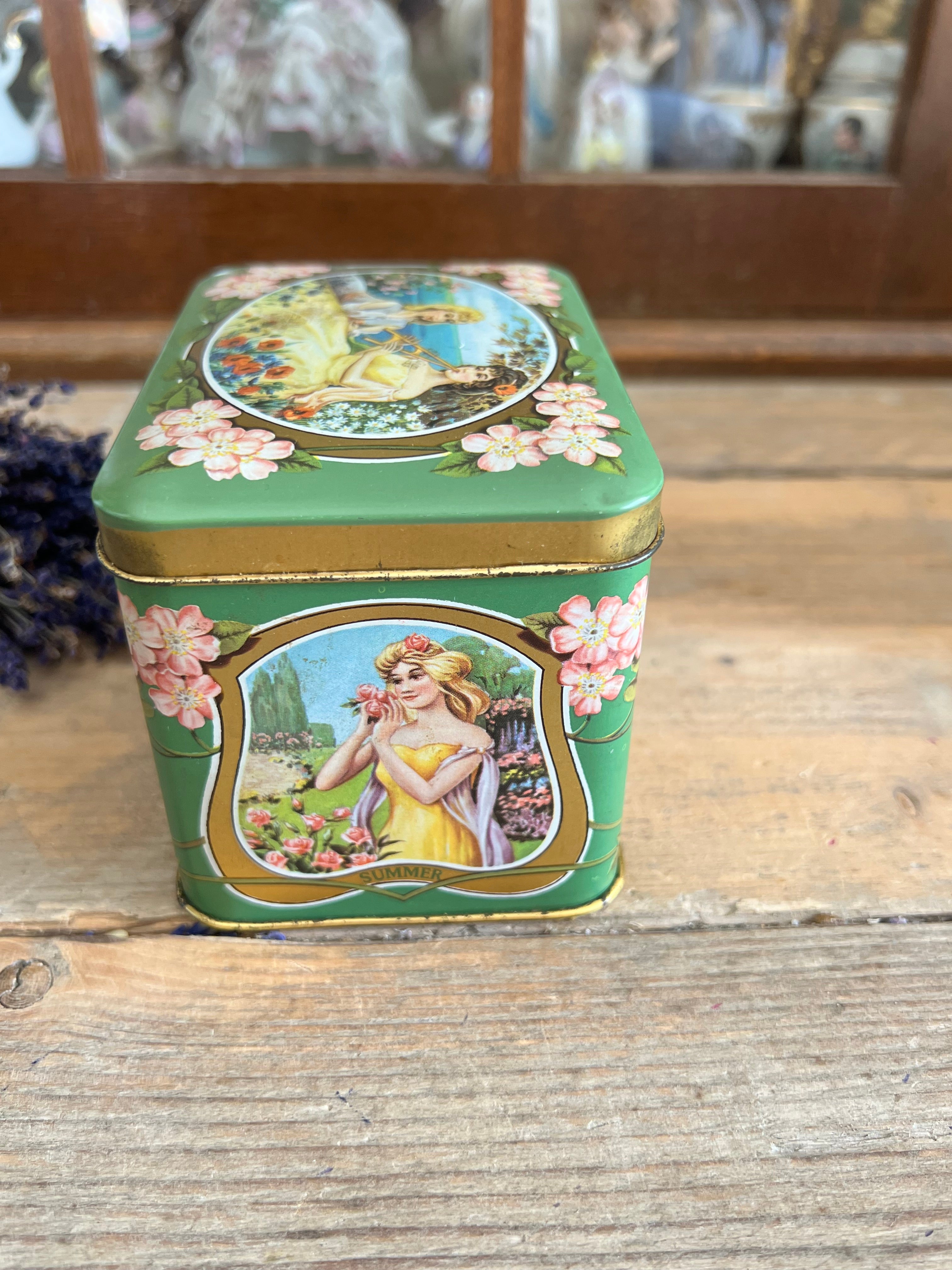 Vierjaargetijden blikje in Art Nouveau stijl