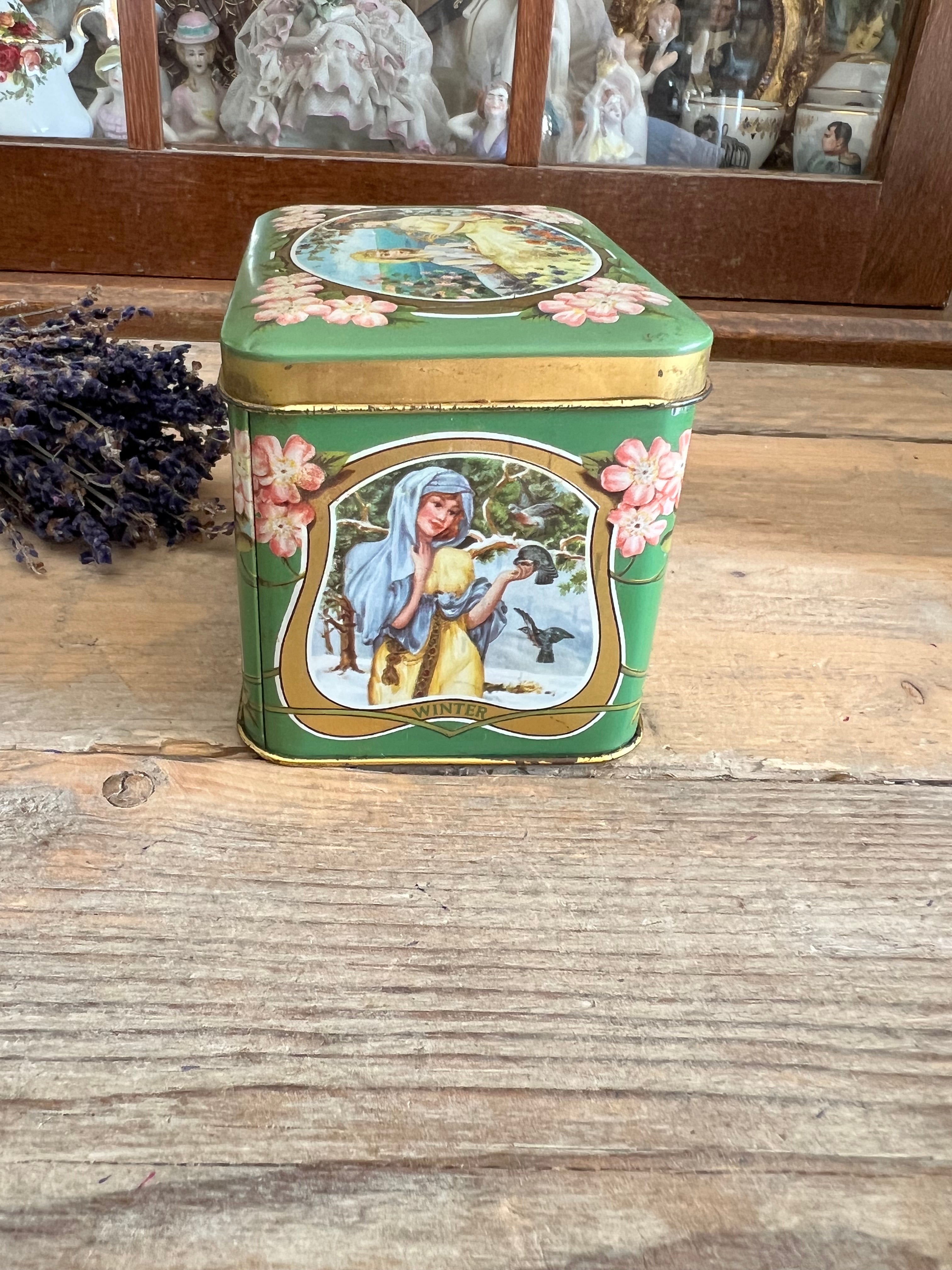 Vierjaargetijden blikje in Art Nouveau stijl