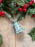 Kerstbal kerstklokje blauw vintage