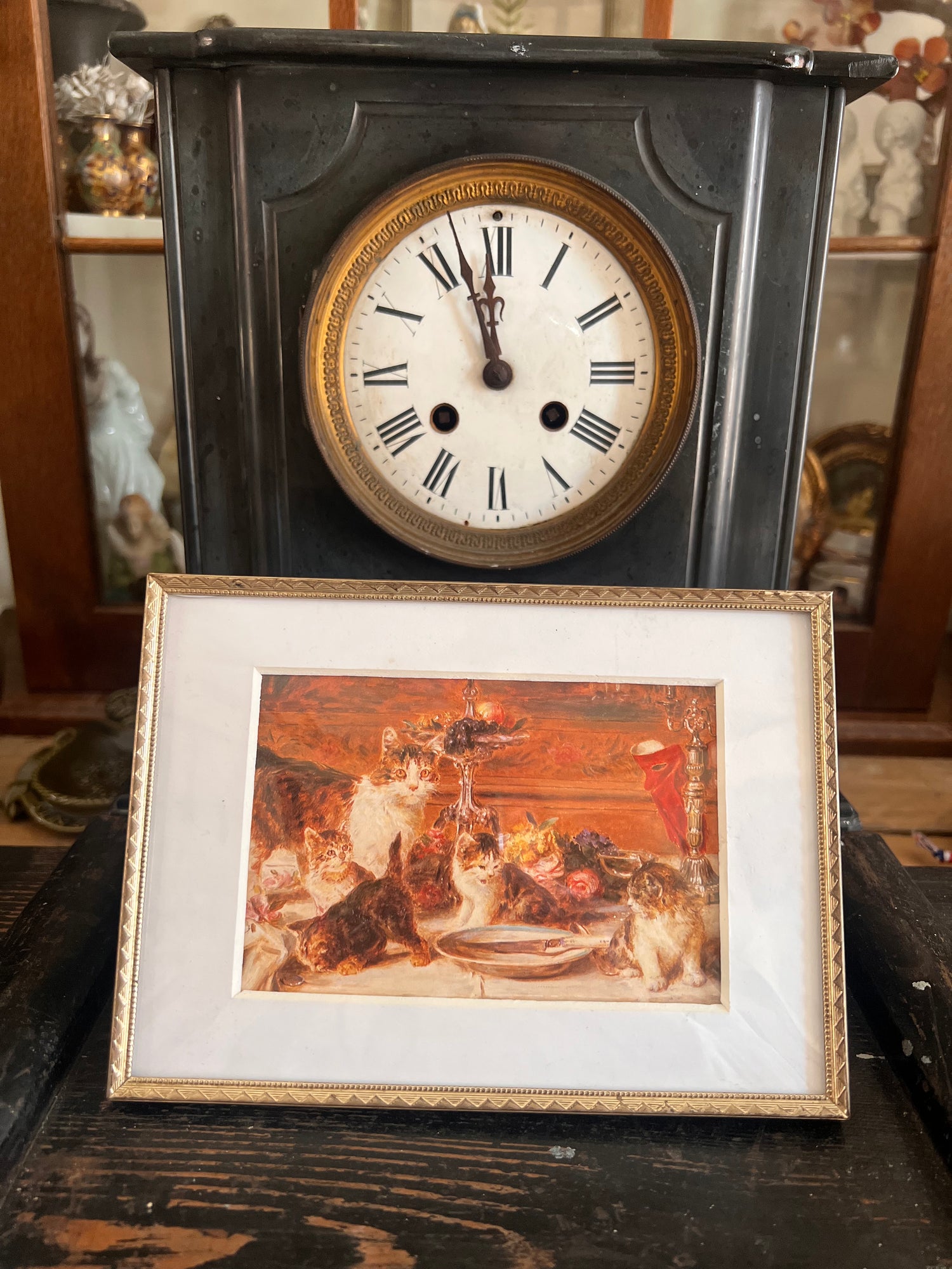 Vintage fotolijst met kittens herfstkleuren