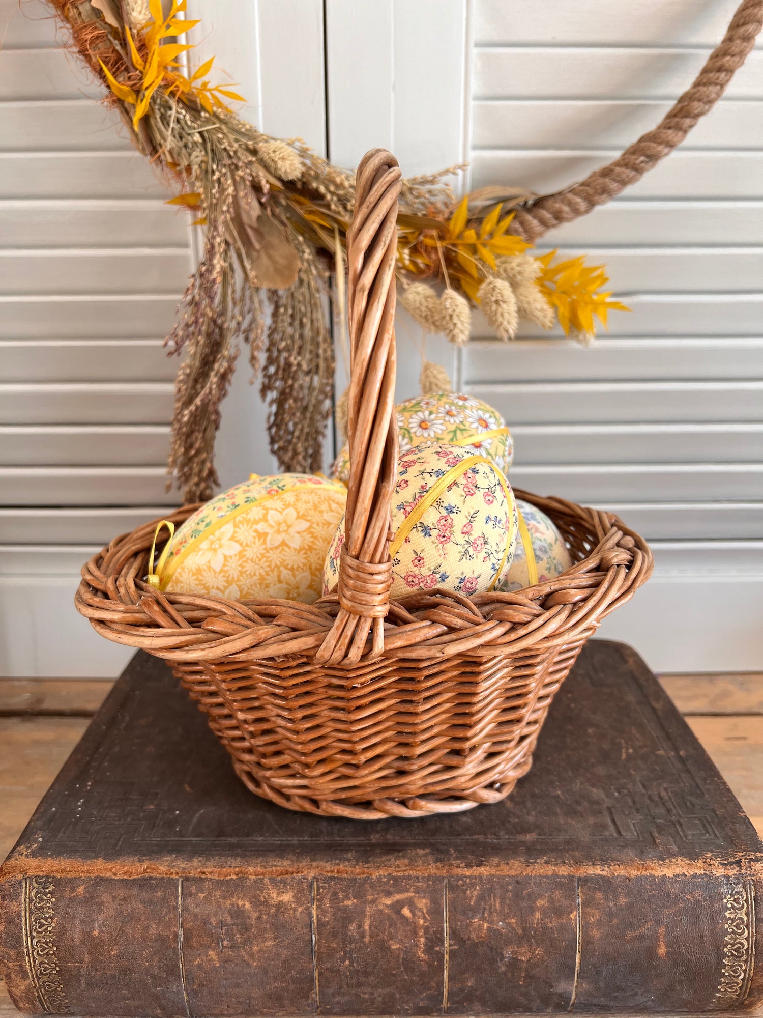 Vintage rieten mandje ovaal