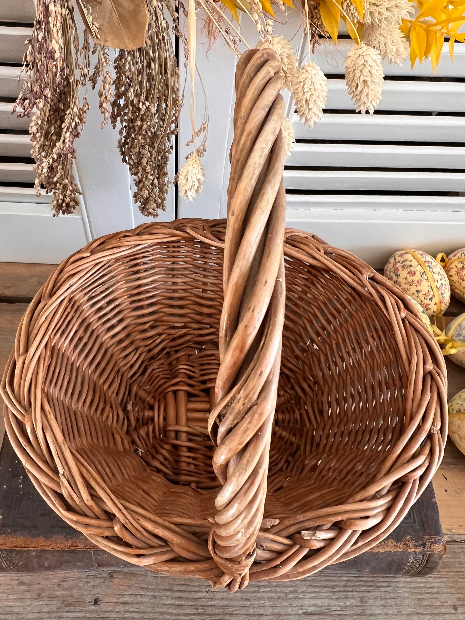 Vintage rieten mandje ovaal