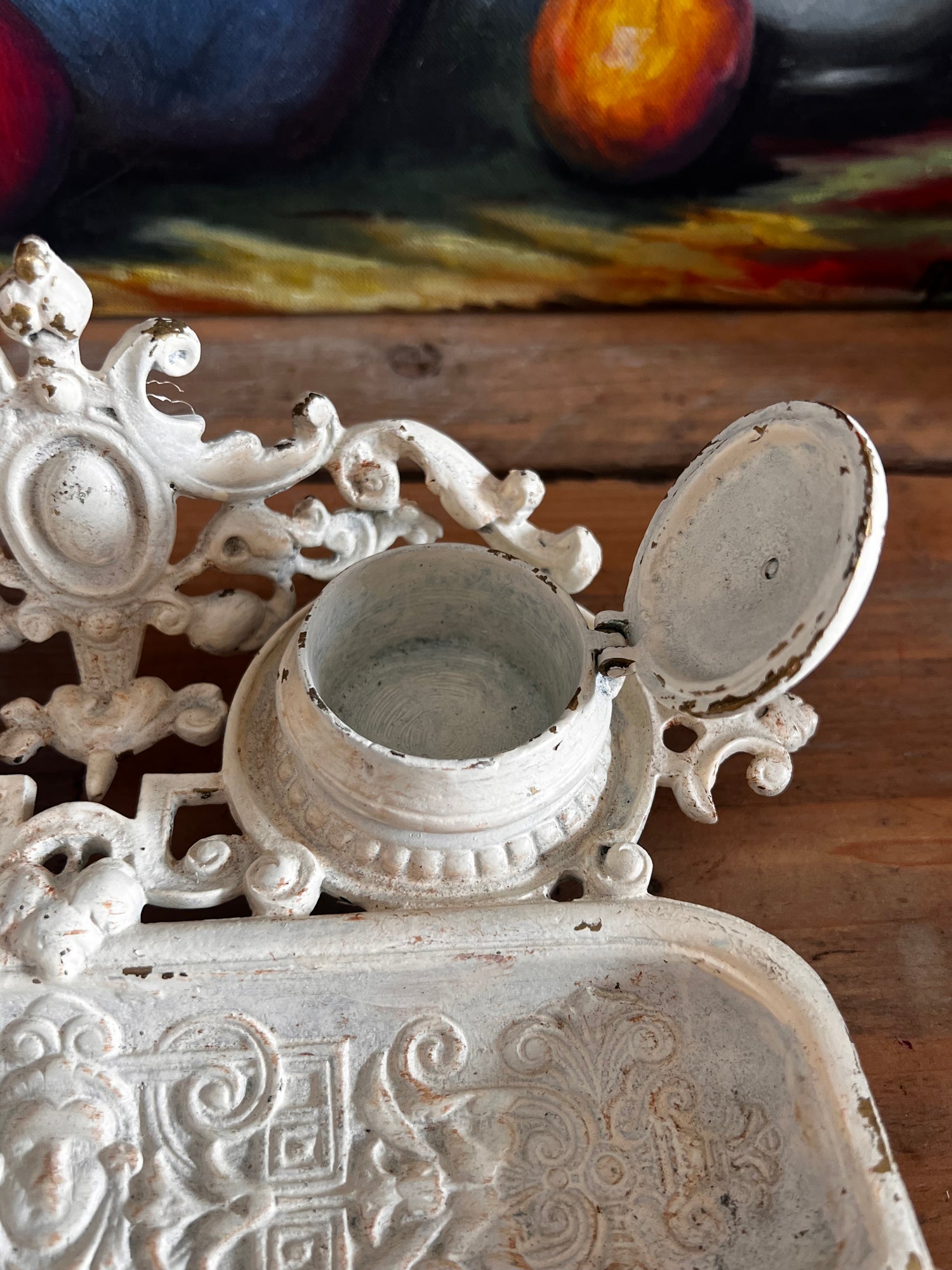 Vintage inktpot Art Nouveau stijl