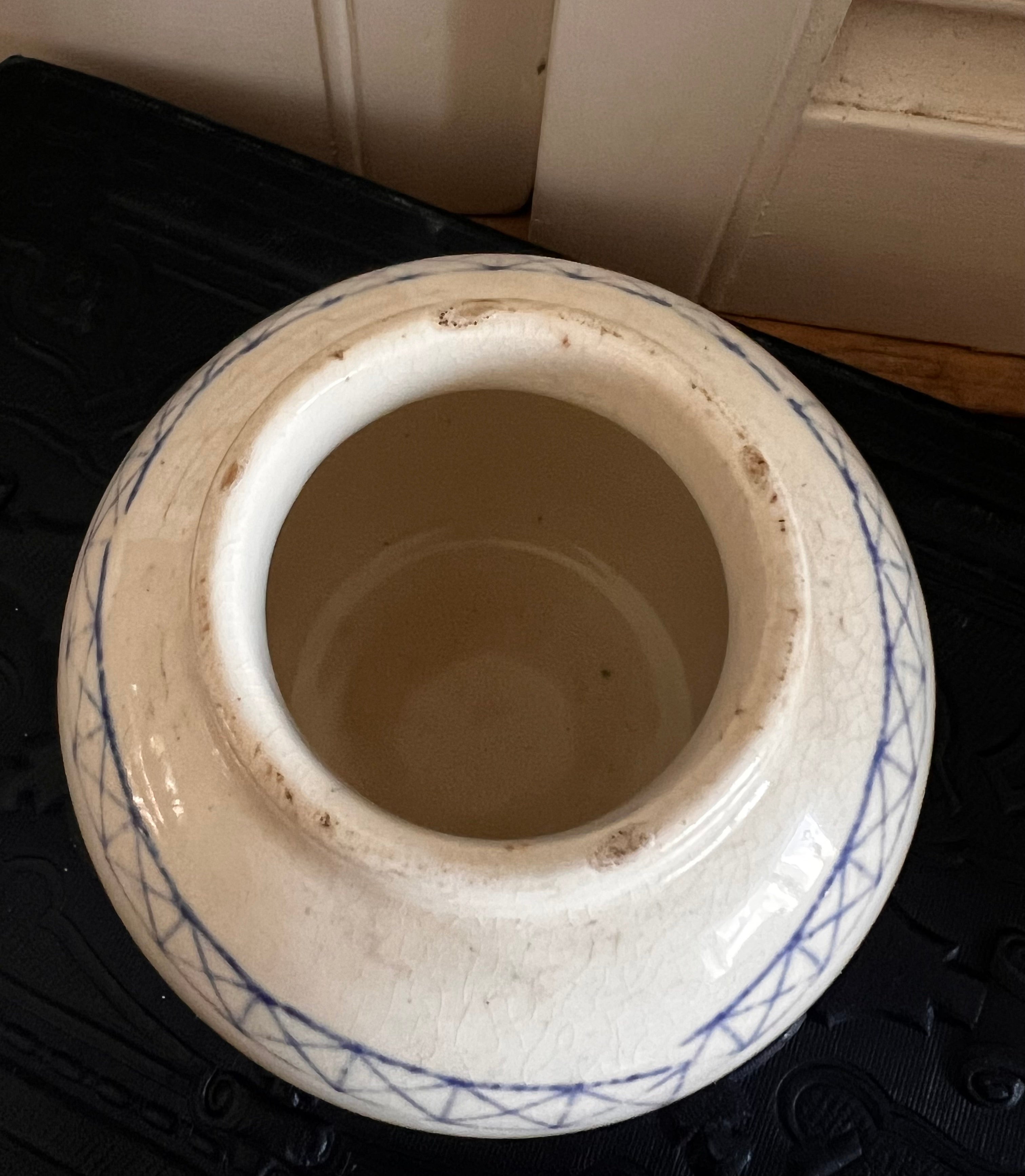 Prachtige Chinoiserie blauw-witte gemberpot uit de tweede helft van de 19e eeuw