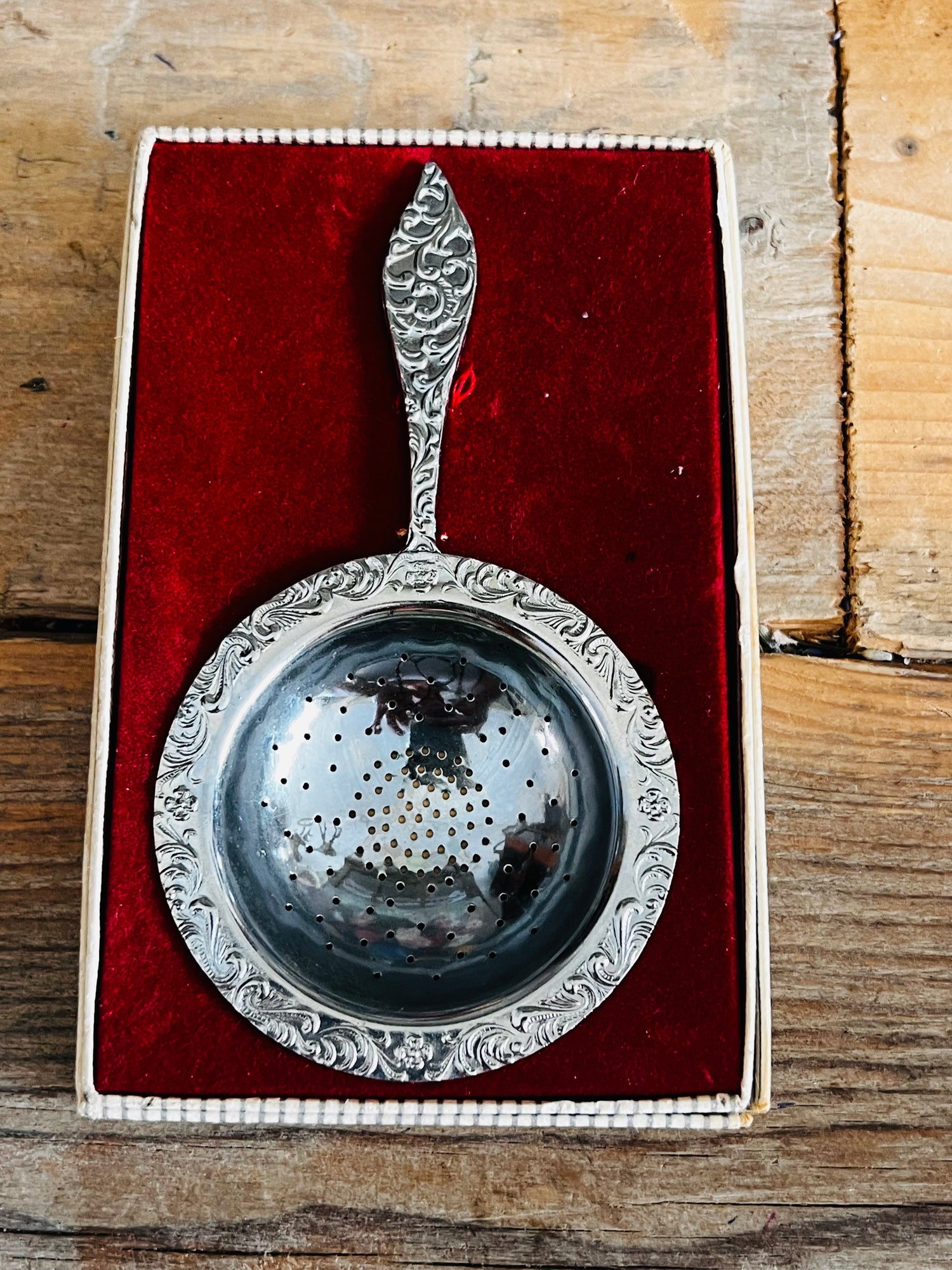 Aluminium theezeefje vintage