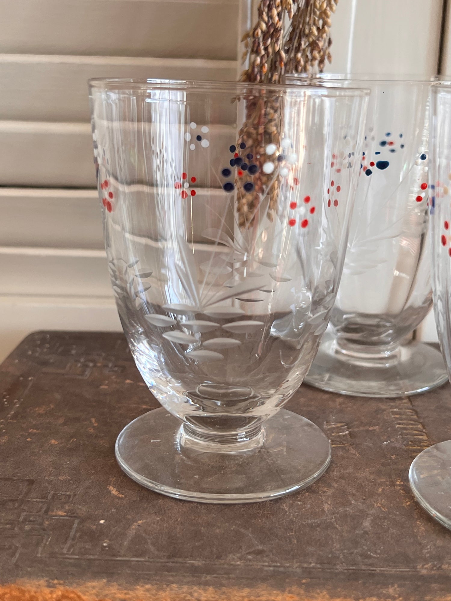 Set of antique water glasses