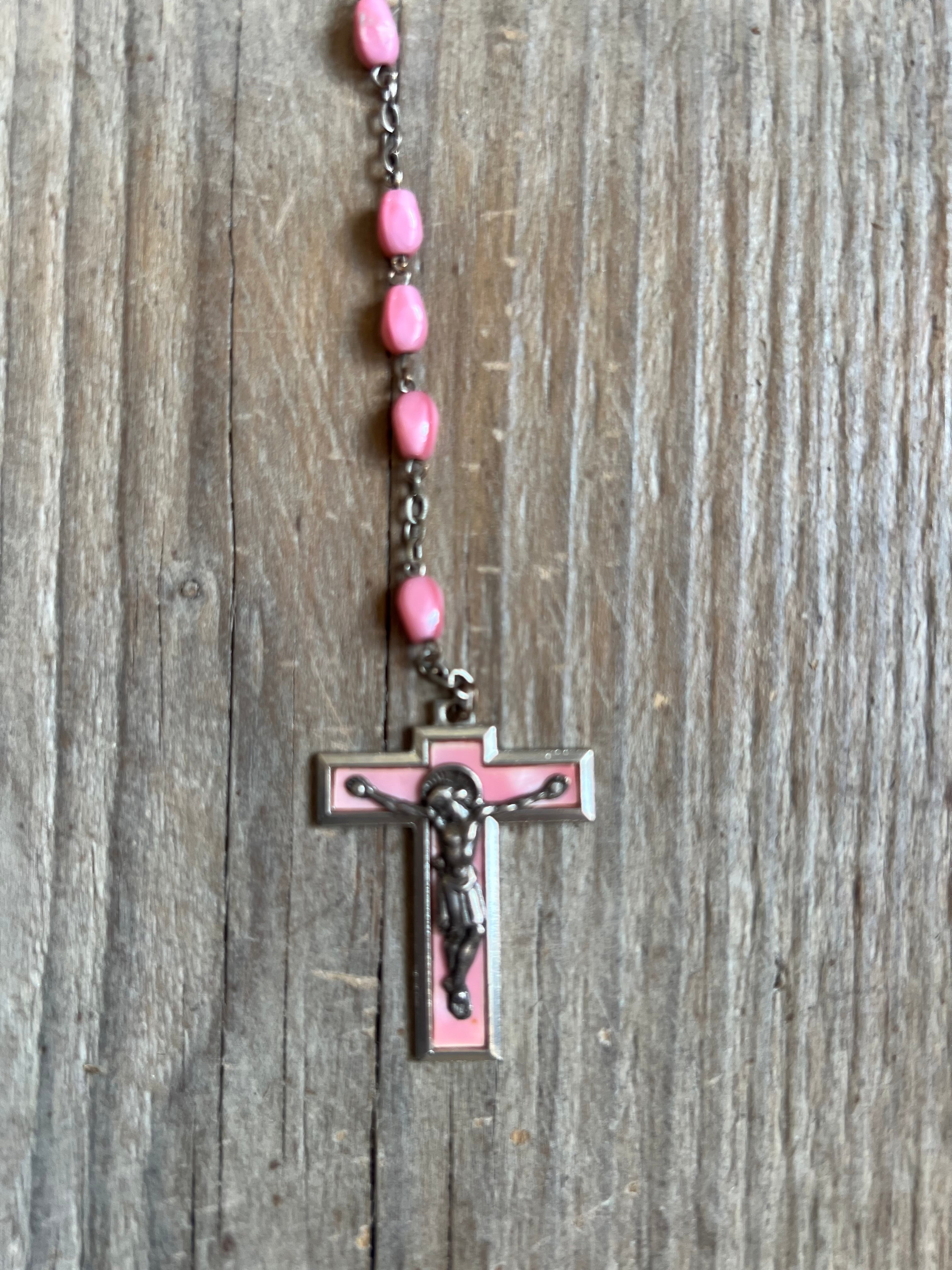 Roze rozenkrans vintage