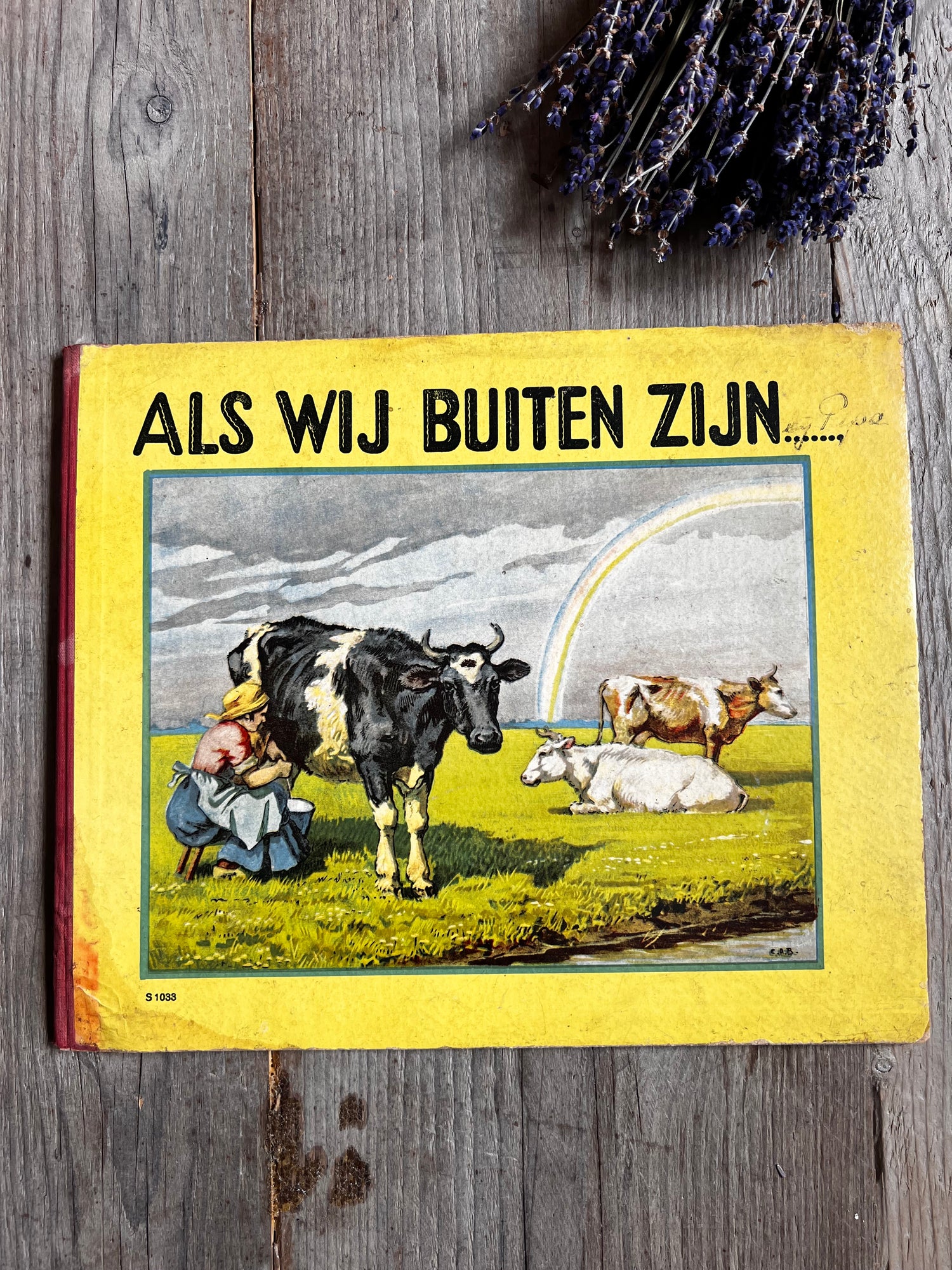 Vintage kinderboek 1939 Als wij buiten zijn
