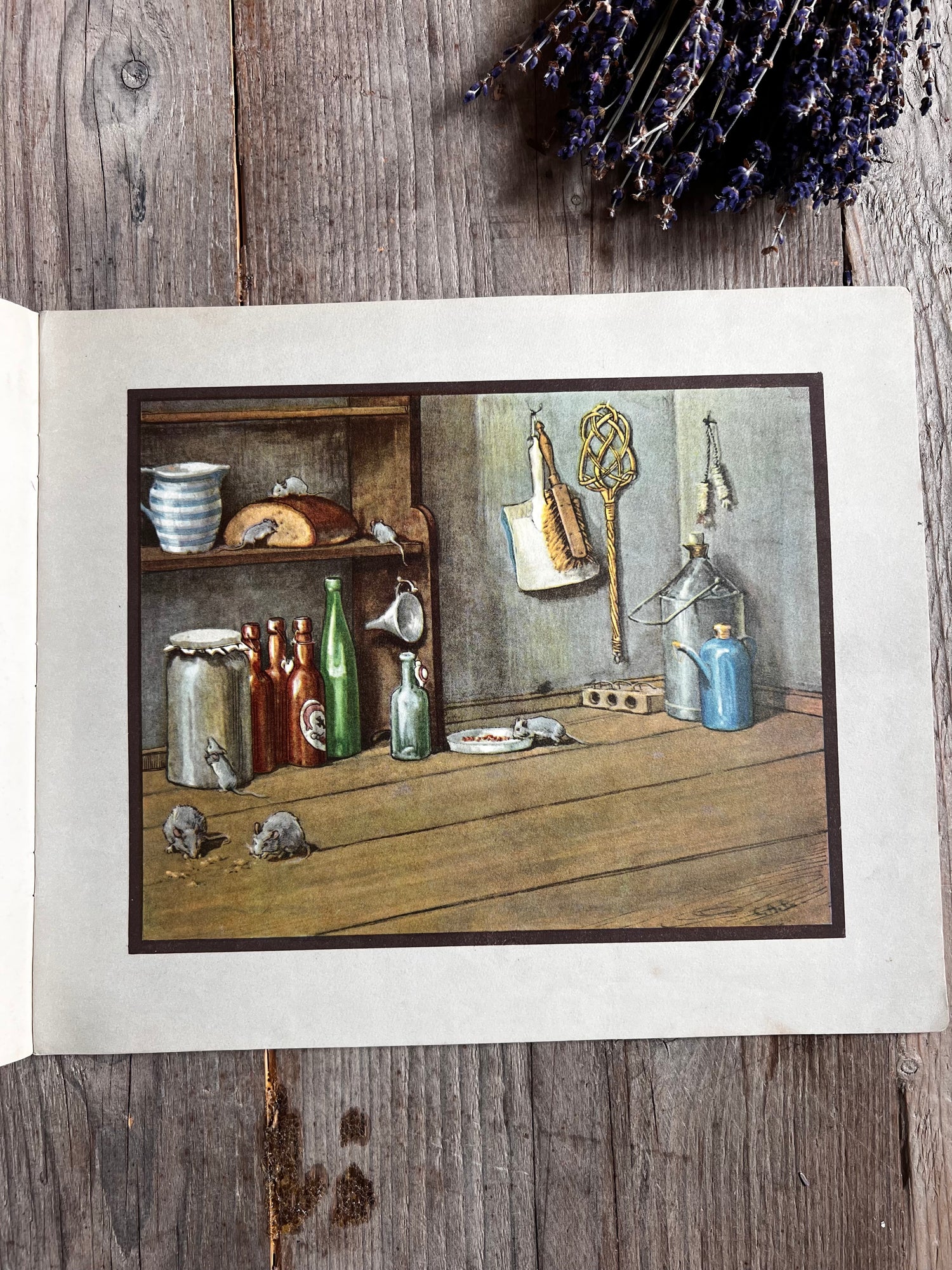 Vintage kinderboek uit 1939 "Als wij buiten zijn"