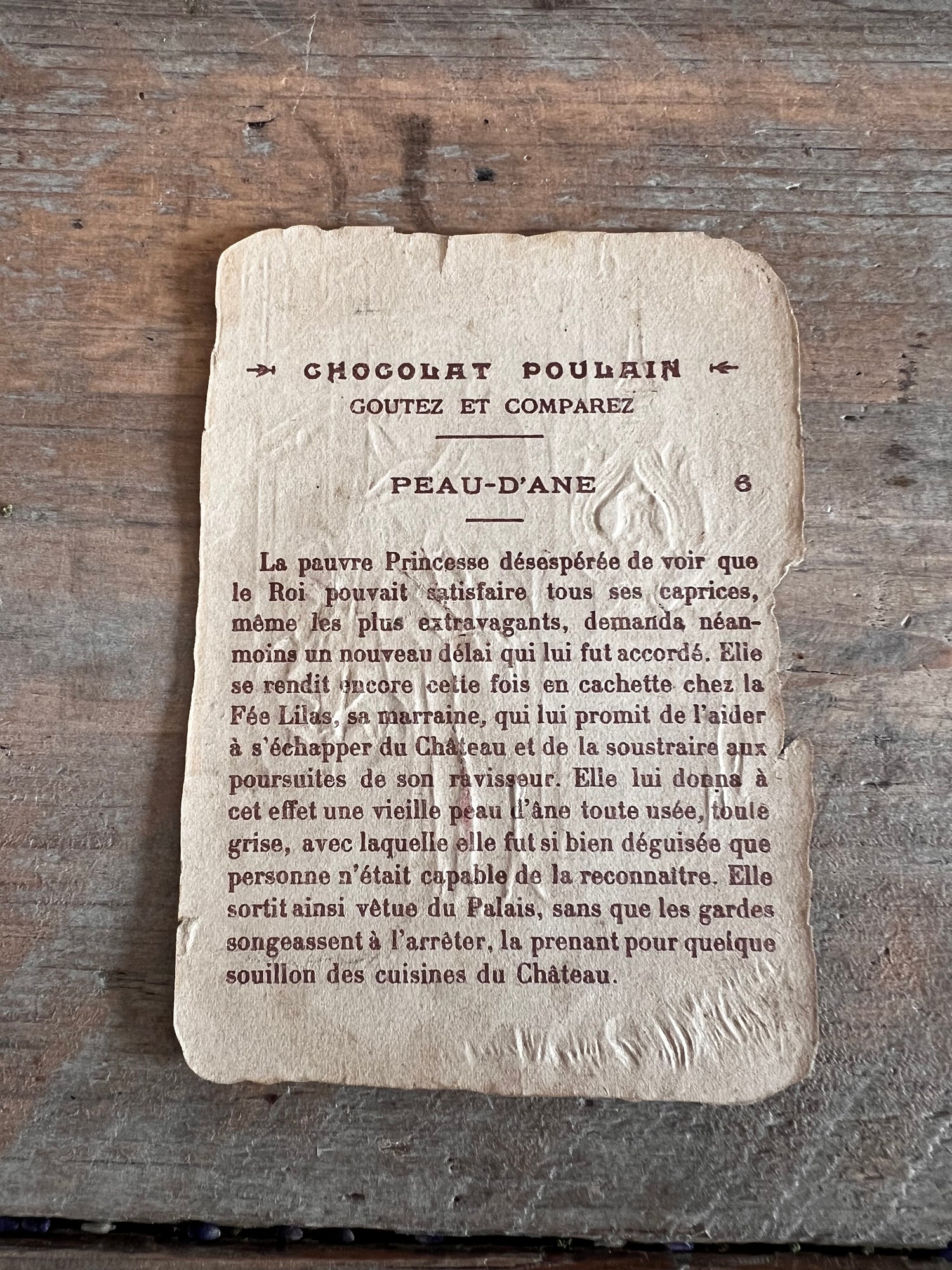 Antiek reclameplaatje Peau d&