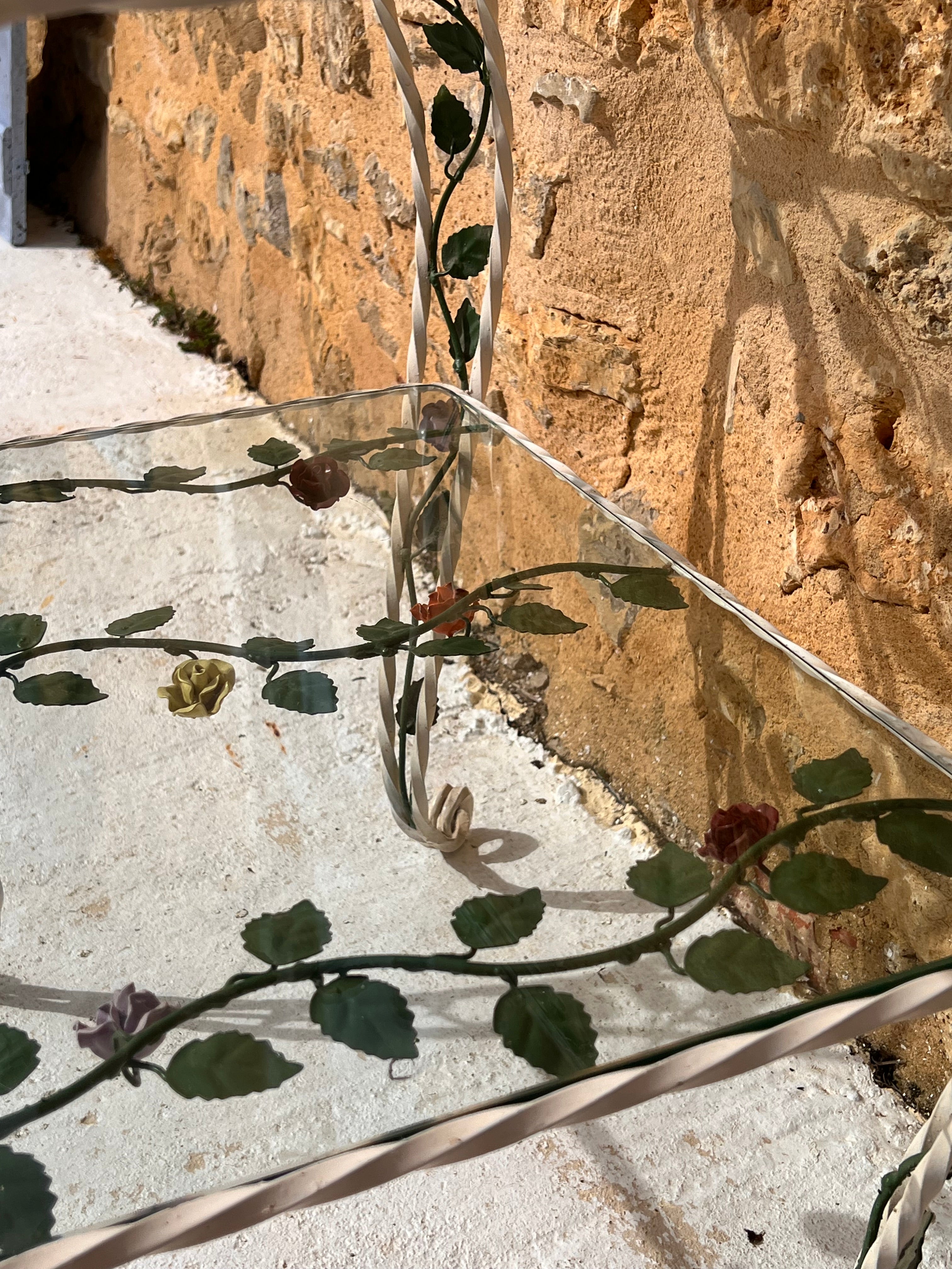 Franse brocante plantentafel rose