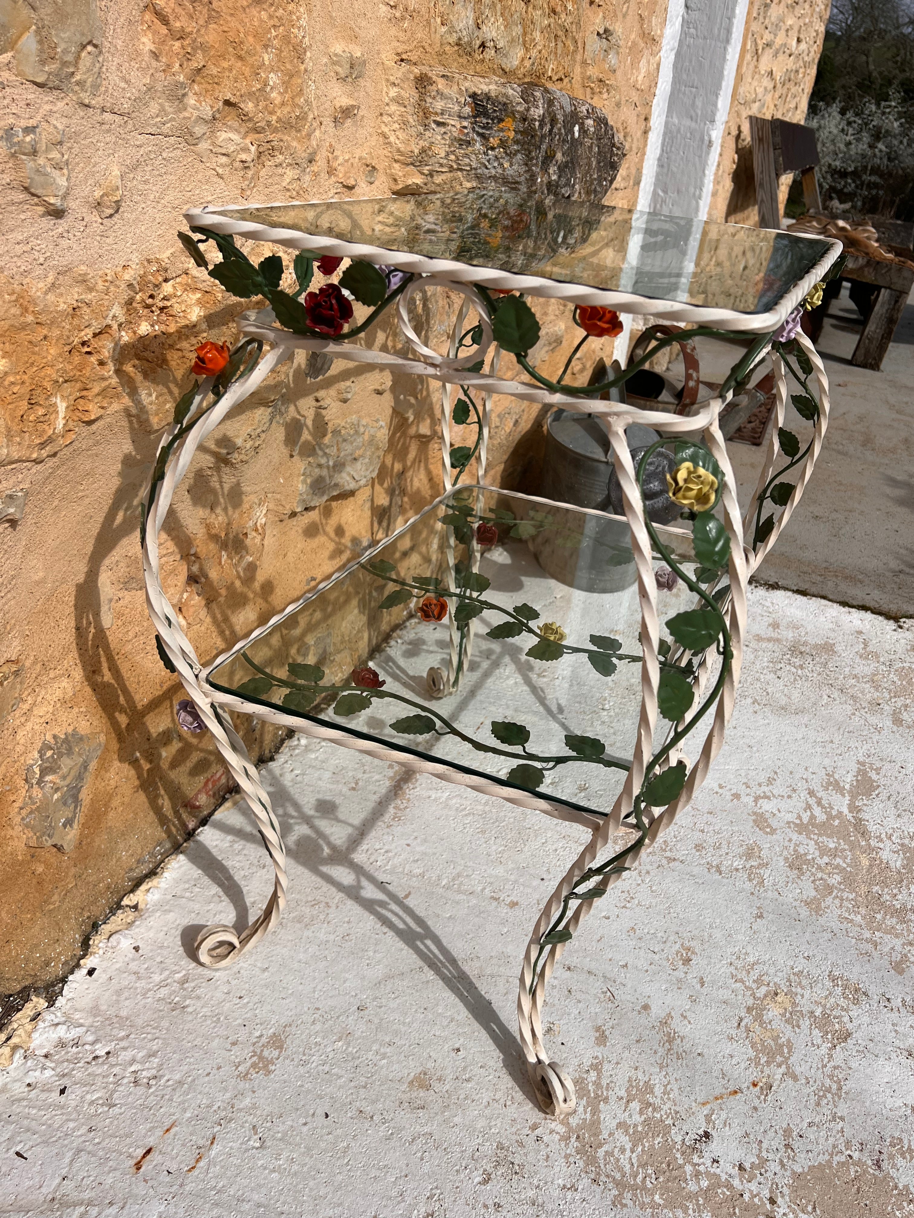 Franse brocante plantentafel rose