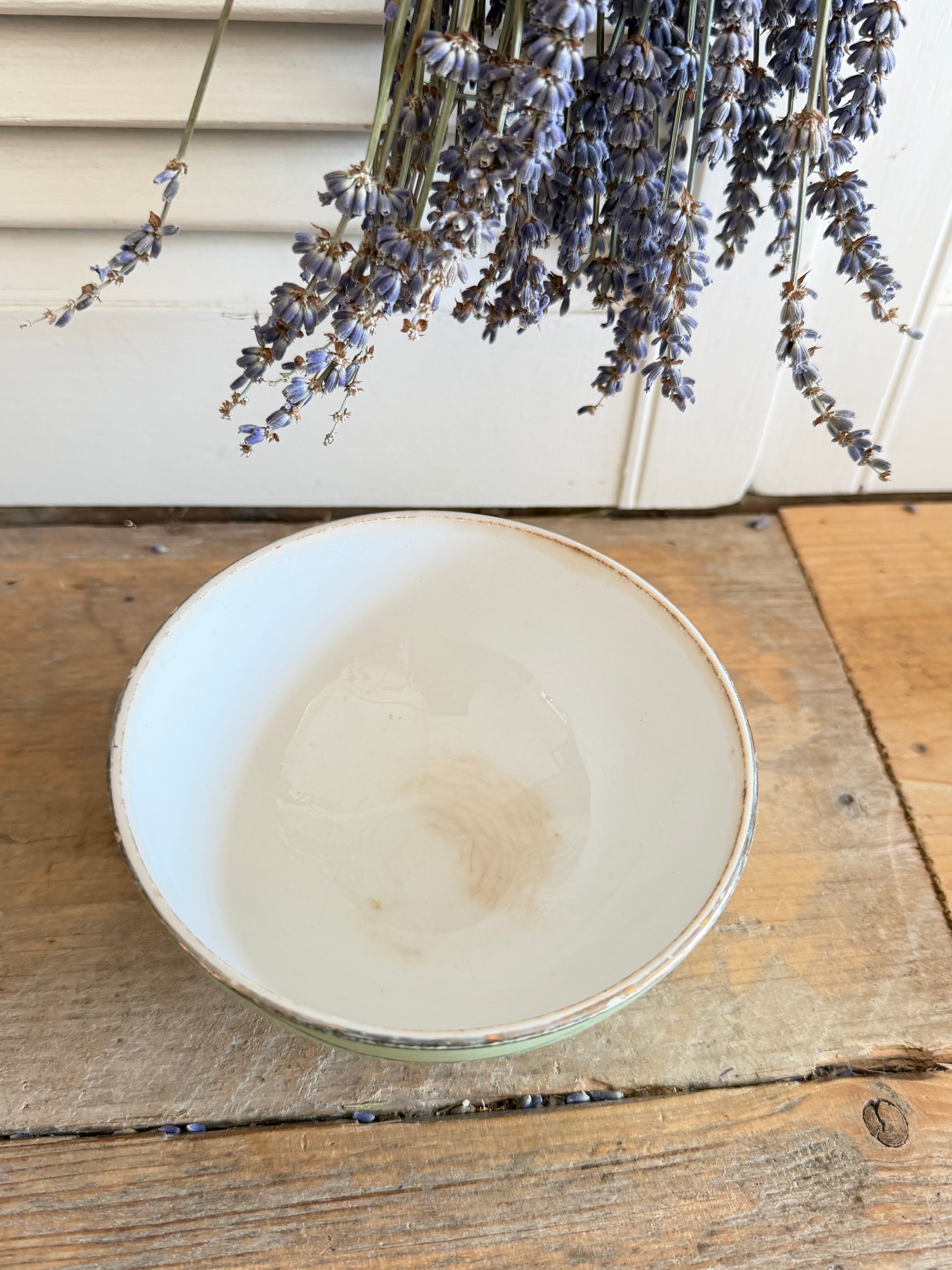 Moulin des Loups, Frans vintage servies, mintgroen schaaltje, Frans aardewerk, Franse brocante, Côte d&