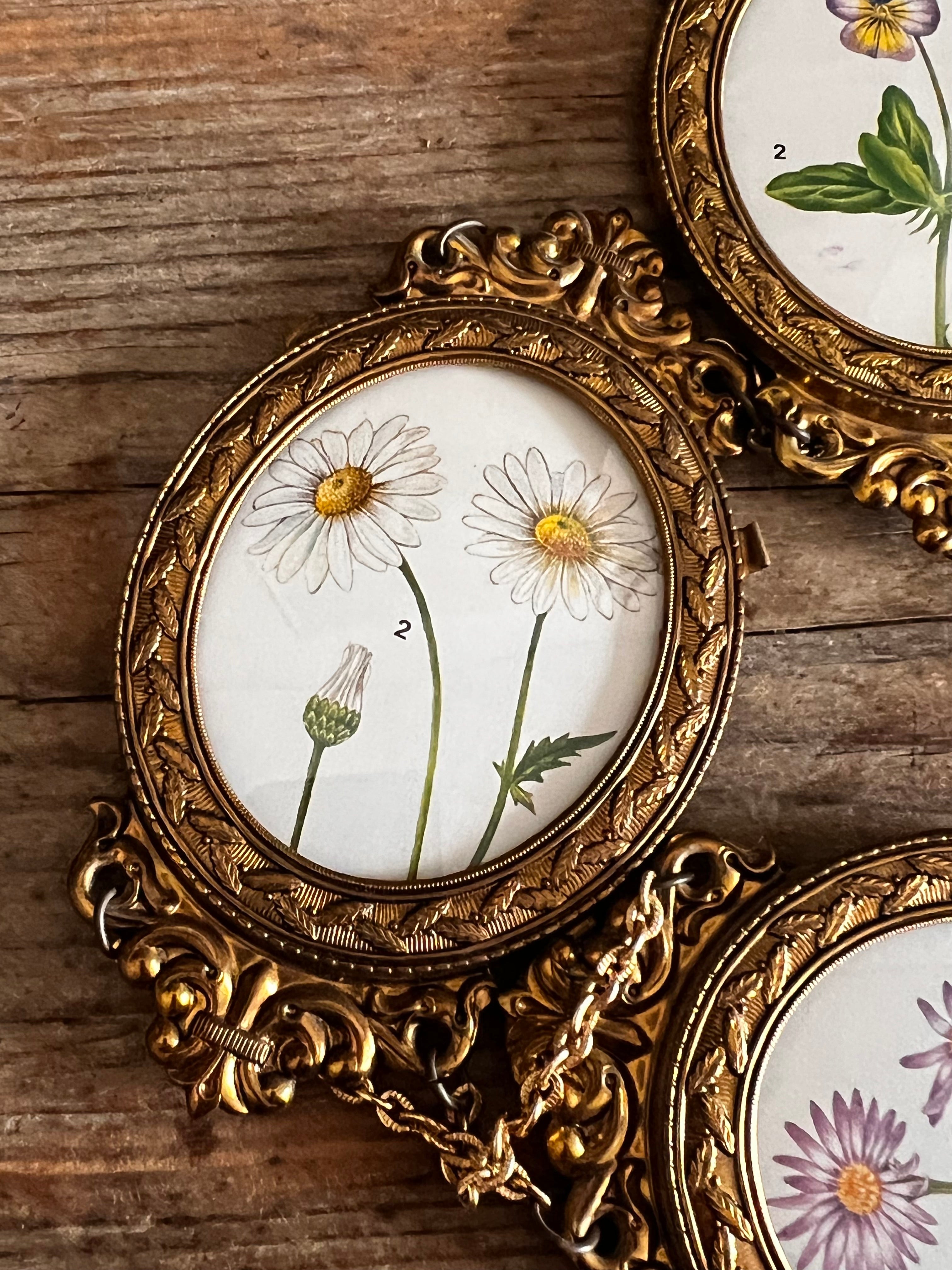  goudkleurige kettinglijstjes, vintage fotolijstjes jaren 70, ovale fotolijsten aan elkaar, retro wanddecoratie, kettinglijst voor foto’s, jaren 80 fotolijstjes, vintage fotopresentatie, decoratieve fotolijstjes