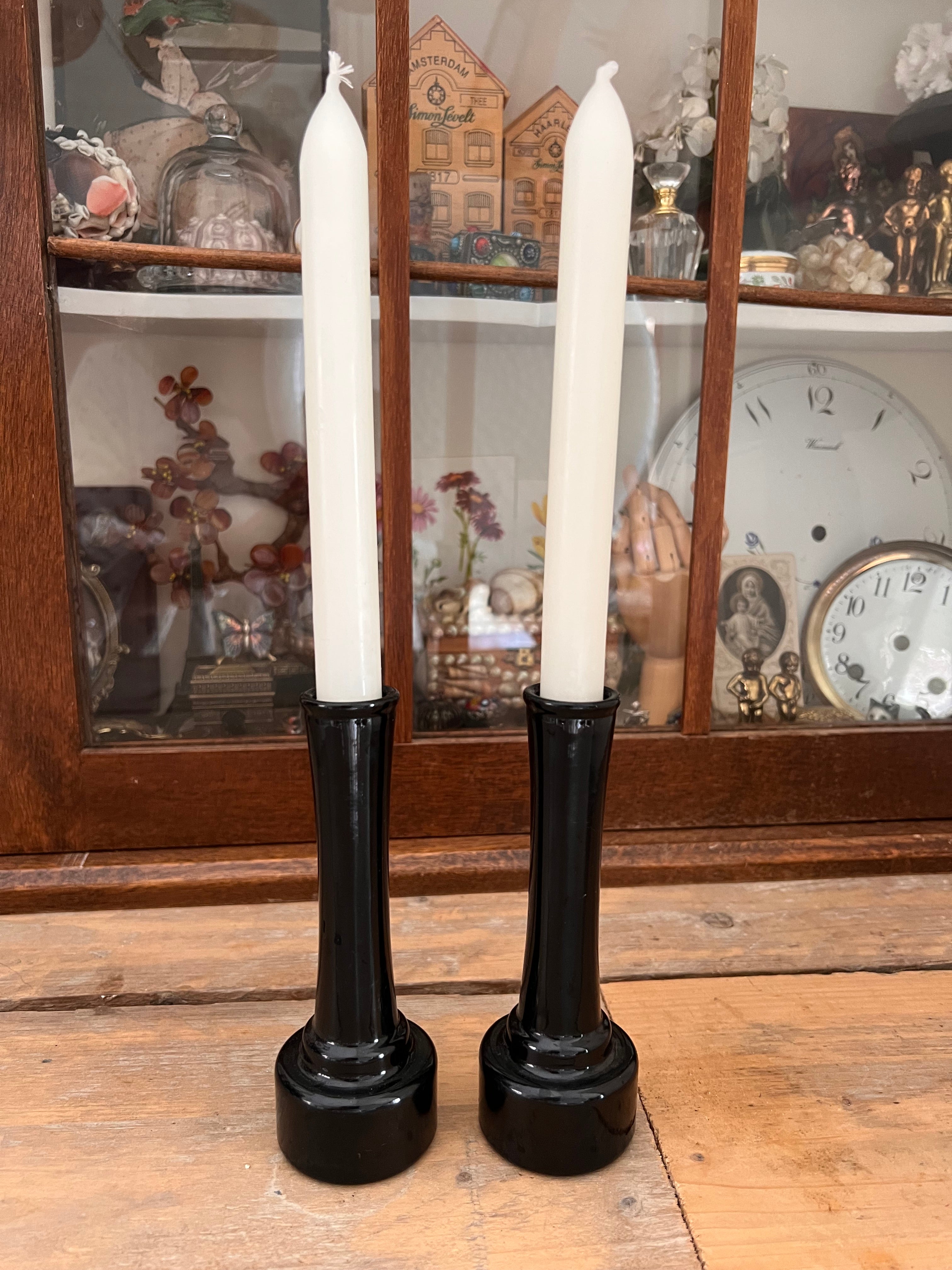 West-Germany kandelaar van zwart glas