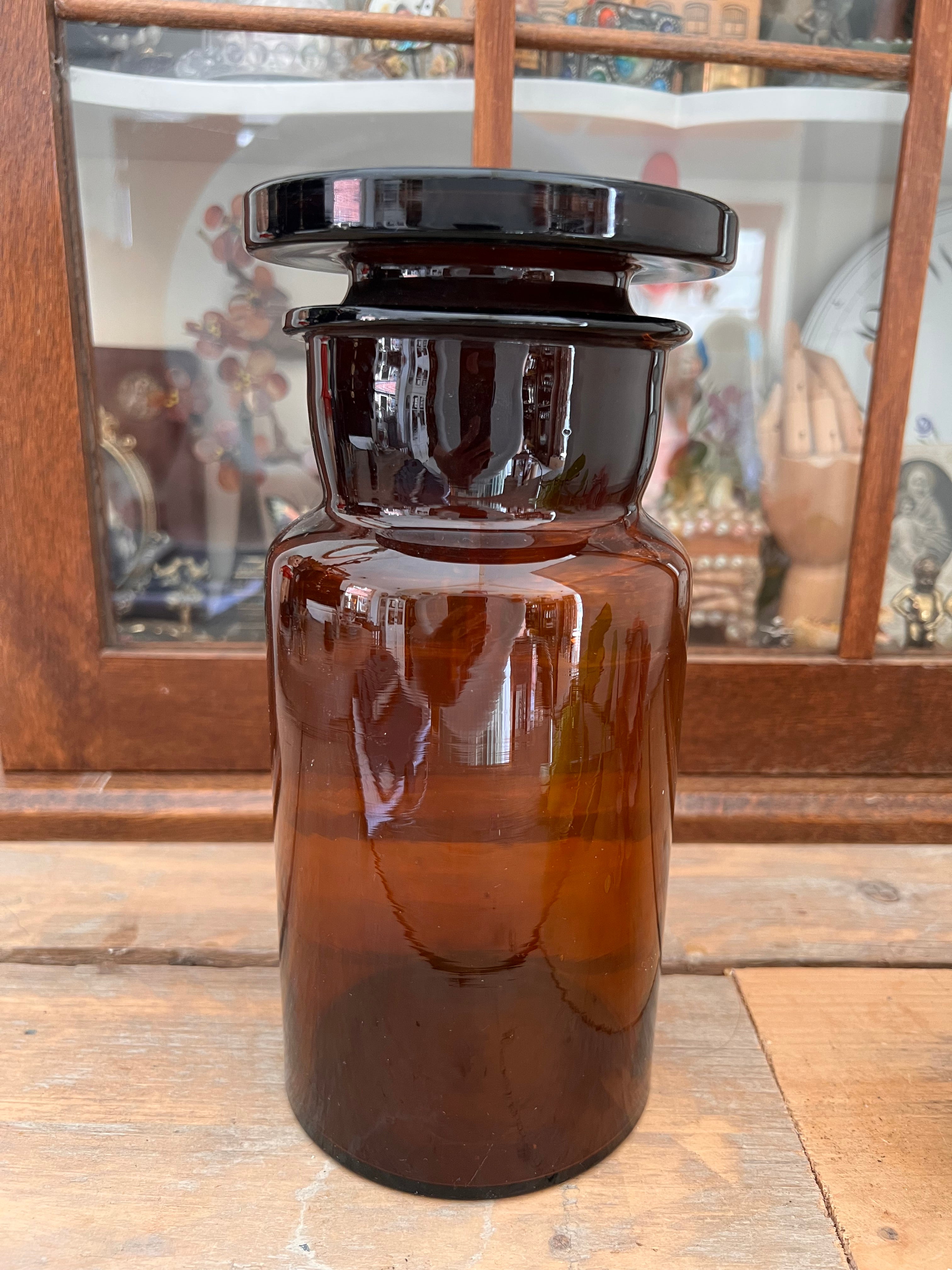 Apothekerspot bruin met deksel
