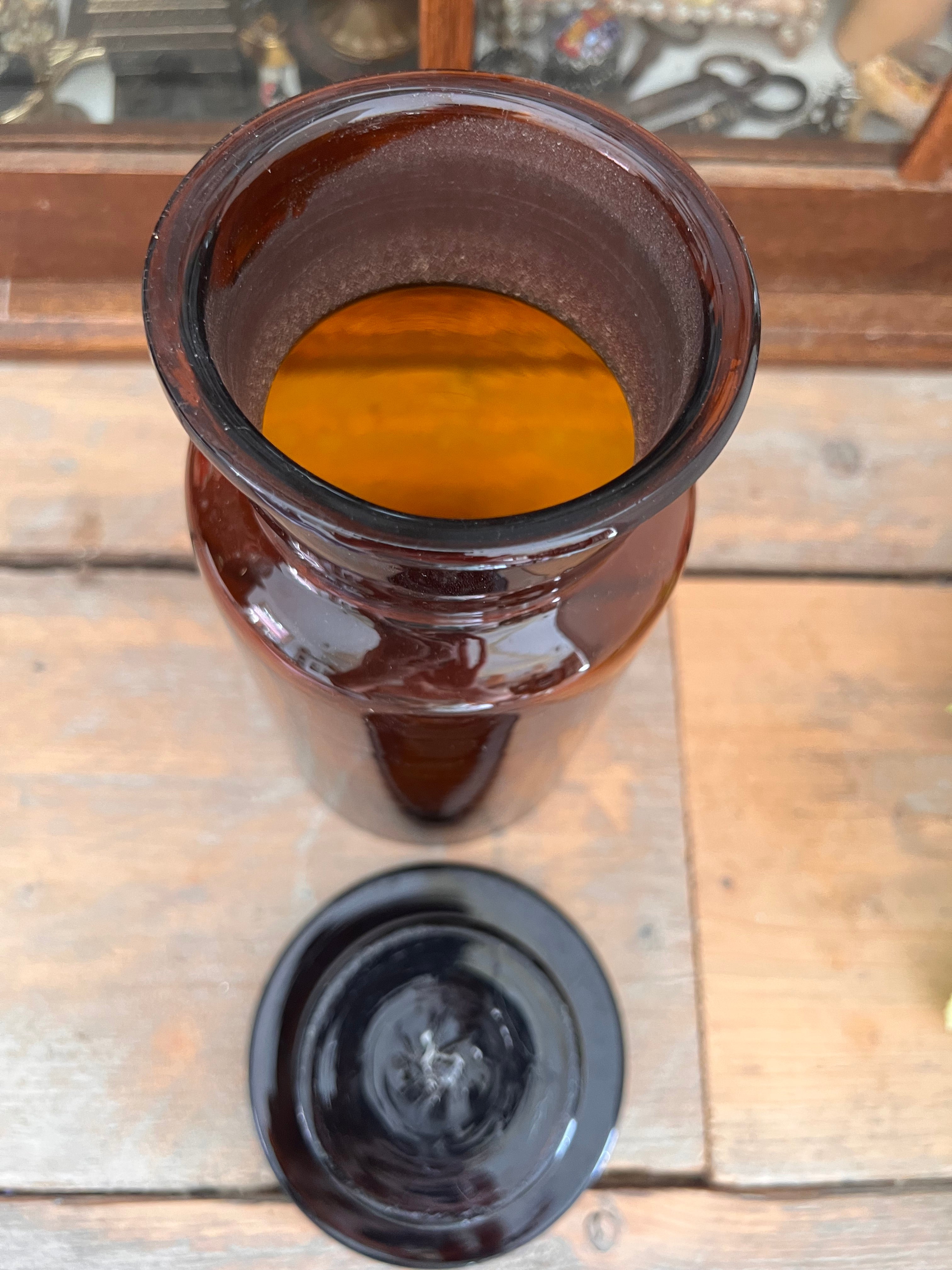 Apothekerspot bruin met deksel