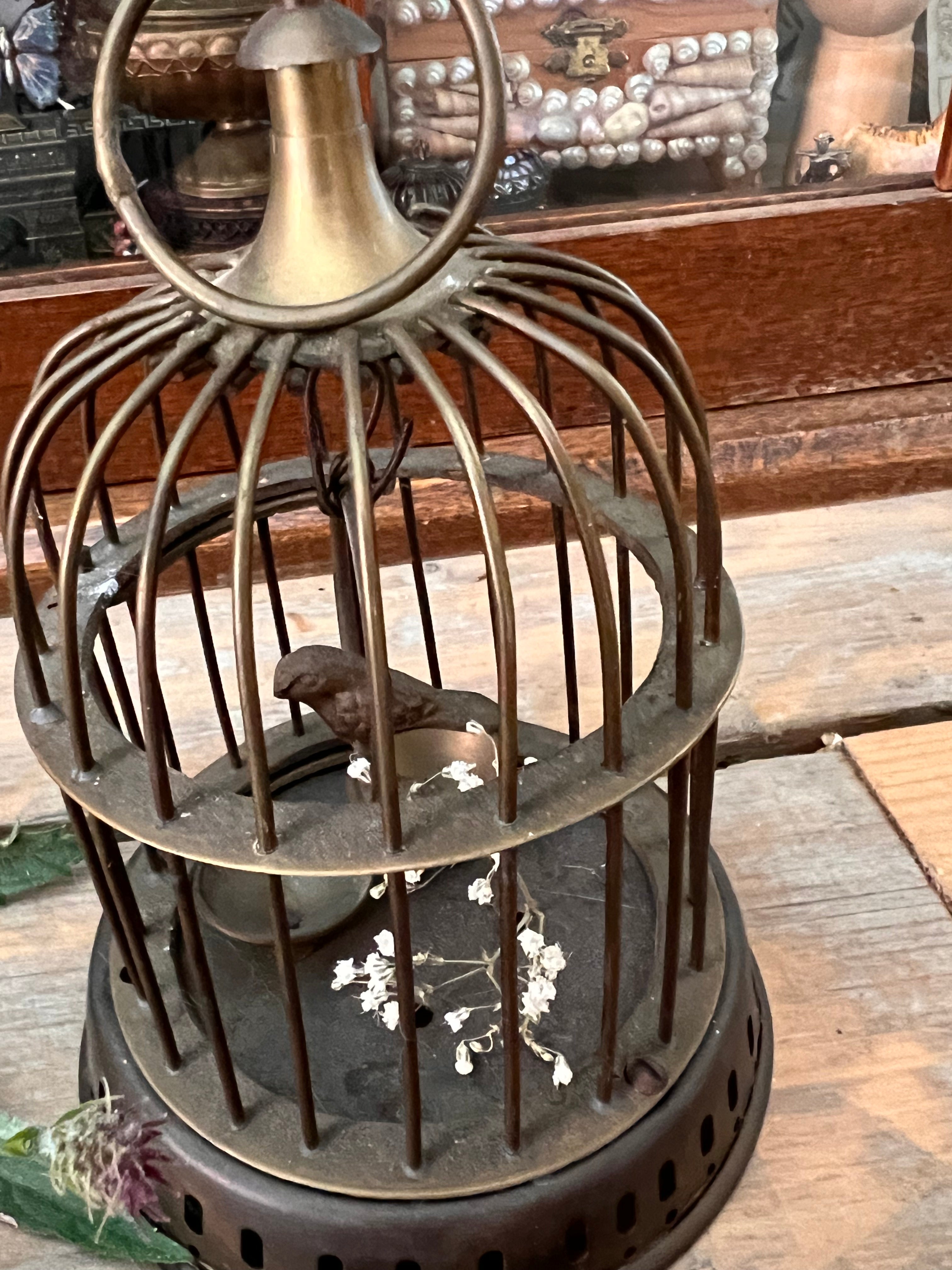 Vintage messing vogelkooitje
