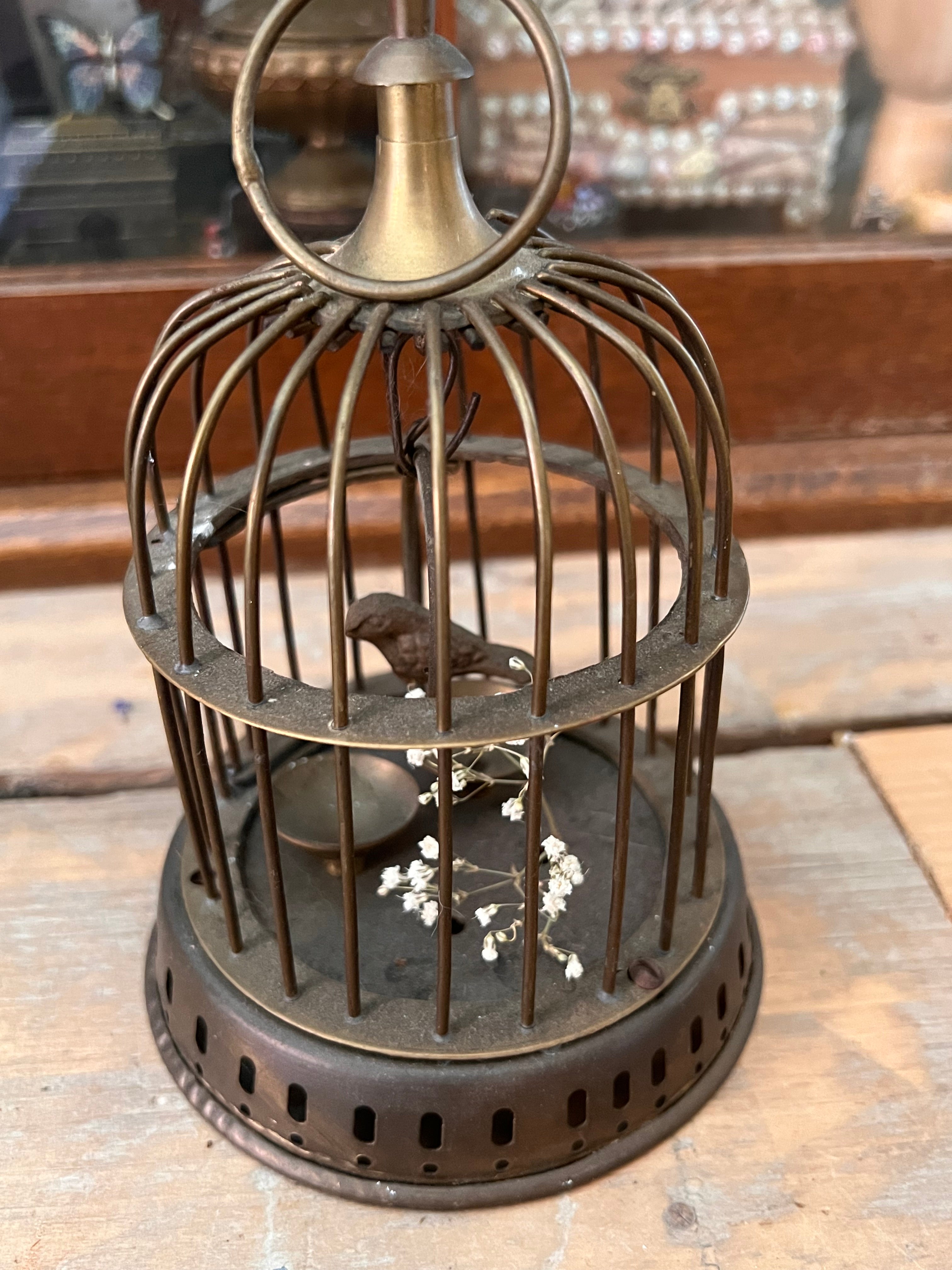 Vintage messing vogelkooitje