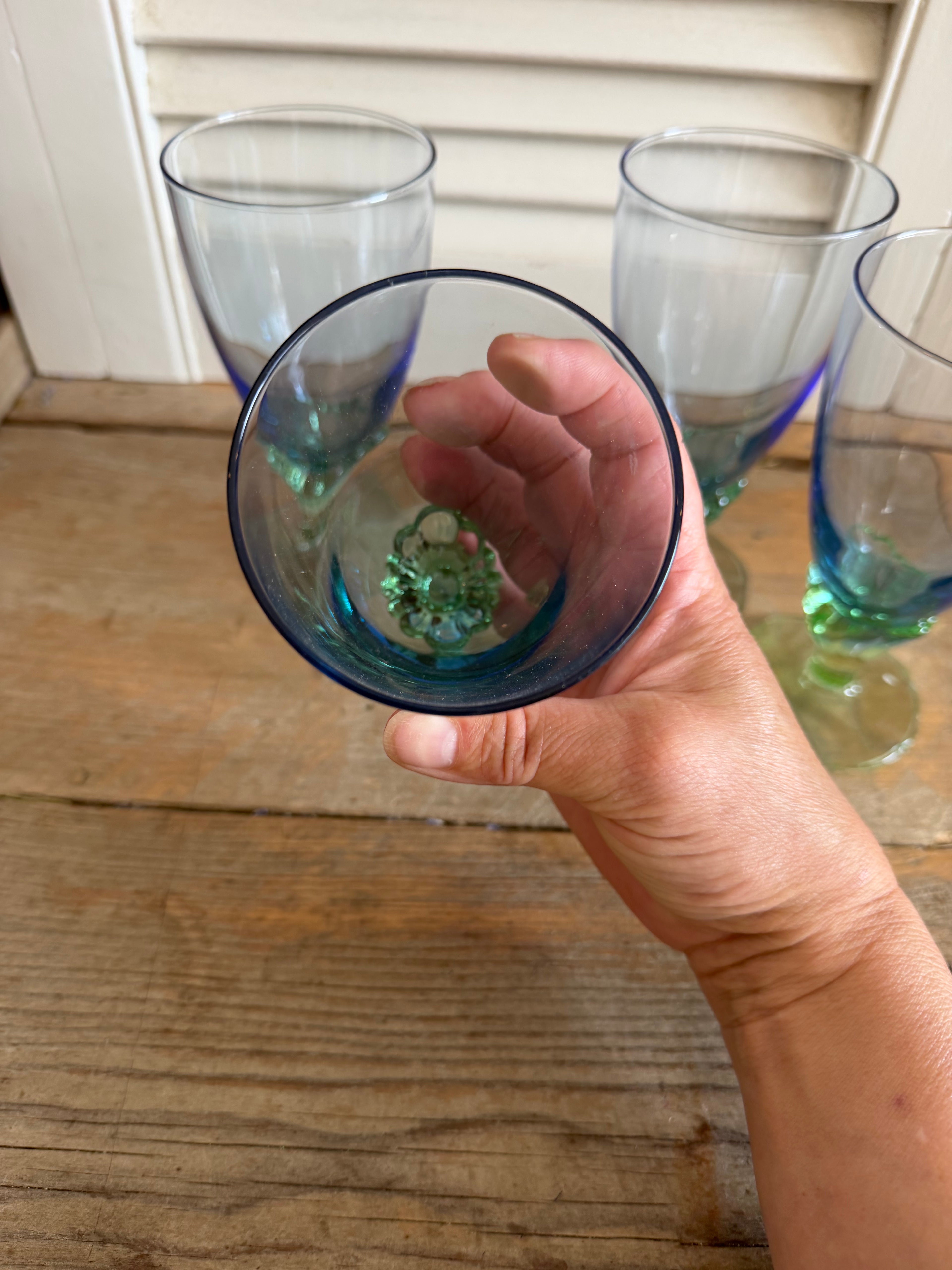 Vintage Bormioli Rocco Bahia waterglazen - set van 4 - Italiaans kristal