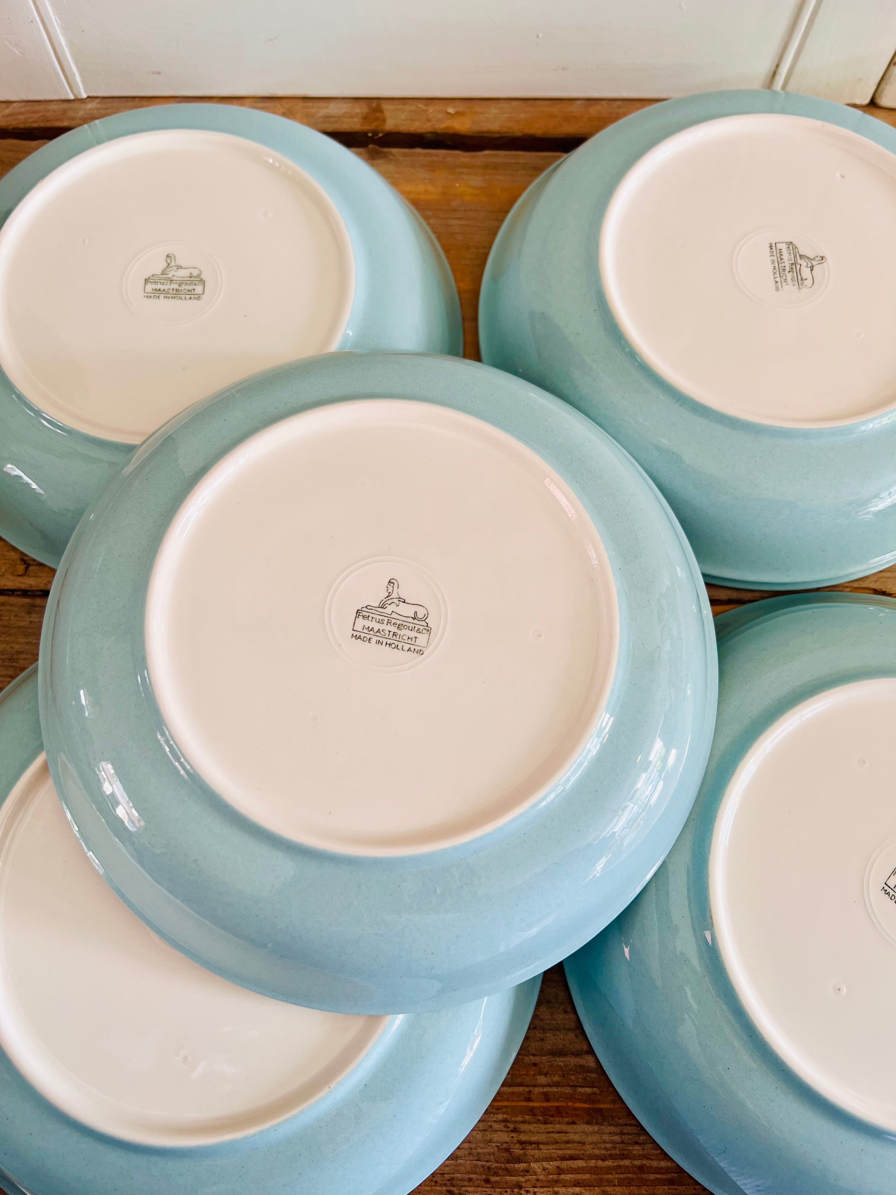 Petrus Regout soepborden pastel blauw