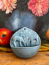 Wijwaterbakje blauw wijwaterbakje antiek brocante herten kruis