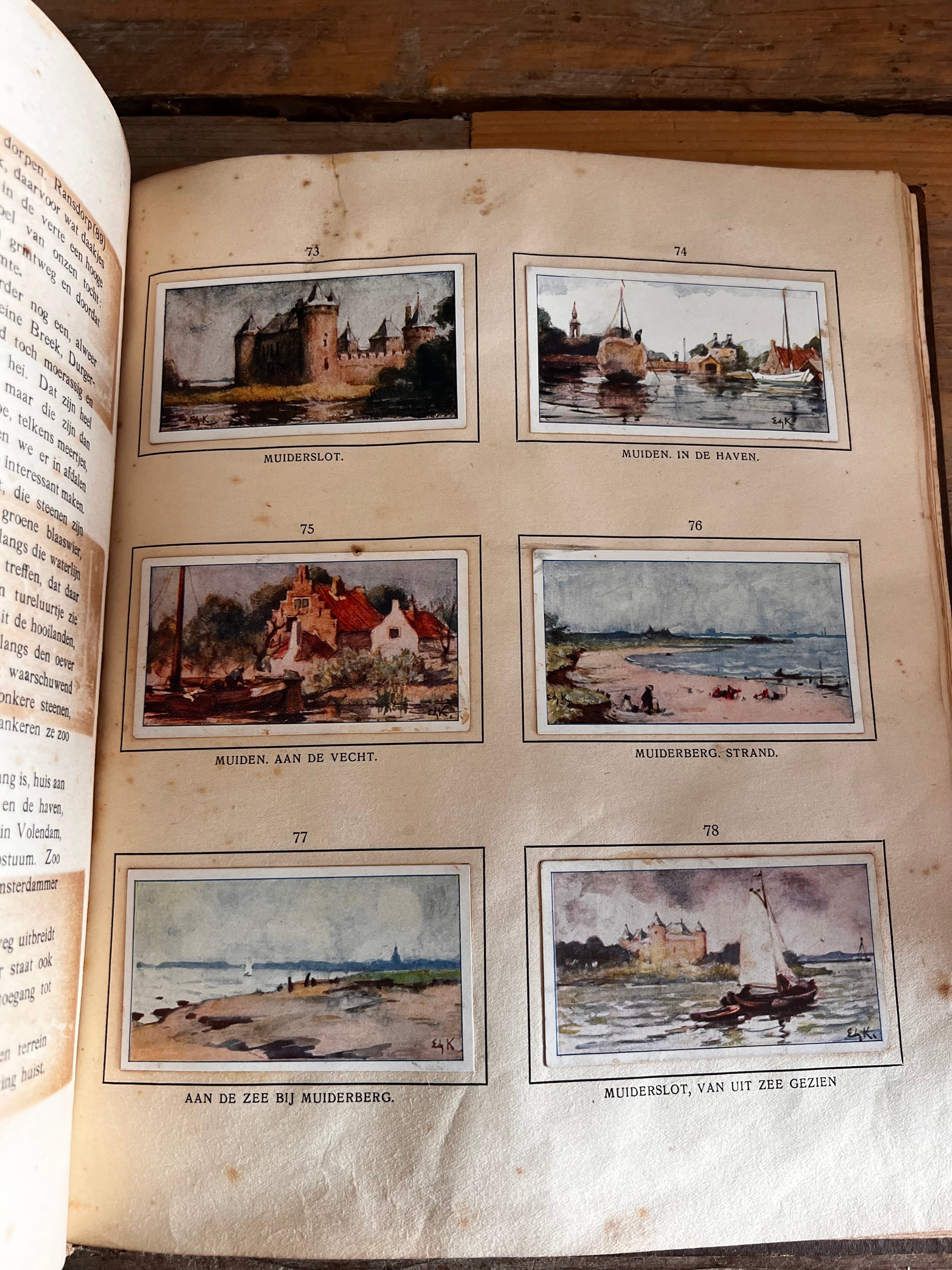 Verkade plaatjesboek, Langs de Zuiderzee 1914, vintage plaatjesalbums Nederland, Verkade verzamelalbums, originele Verkade plaatjes, historische boeken Nederland, collectors item Verkade, Zuiderzee illustraties, antiek Nederlands boek, oude plaatjesboeken Verkade.