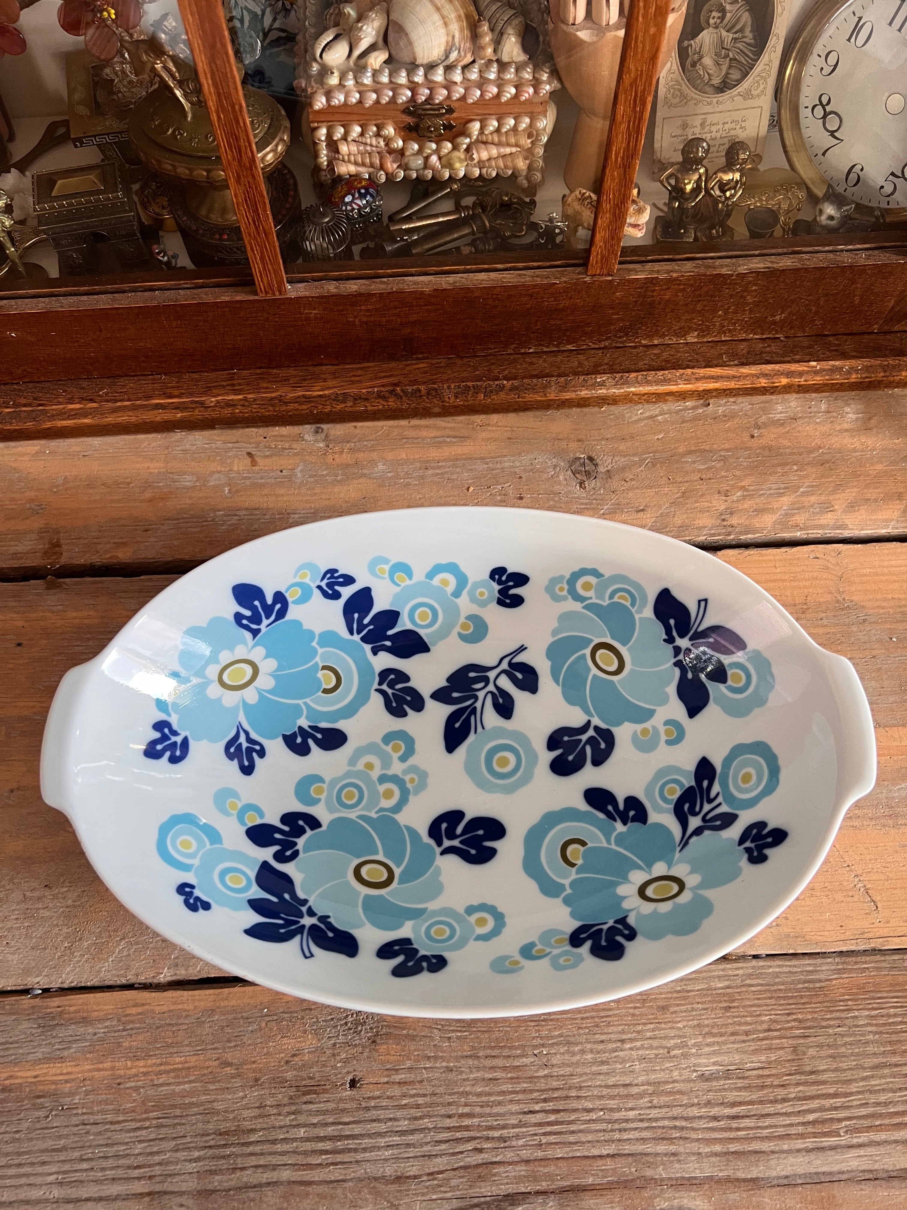 Hutschenreuter schaal blauwe bloemen