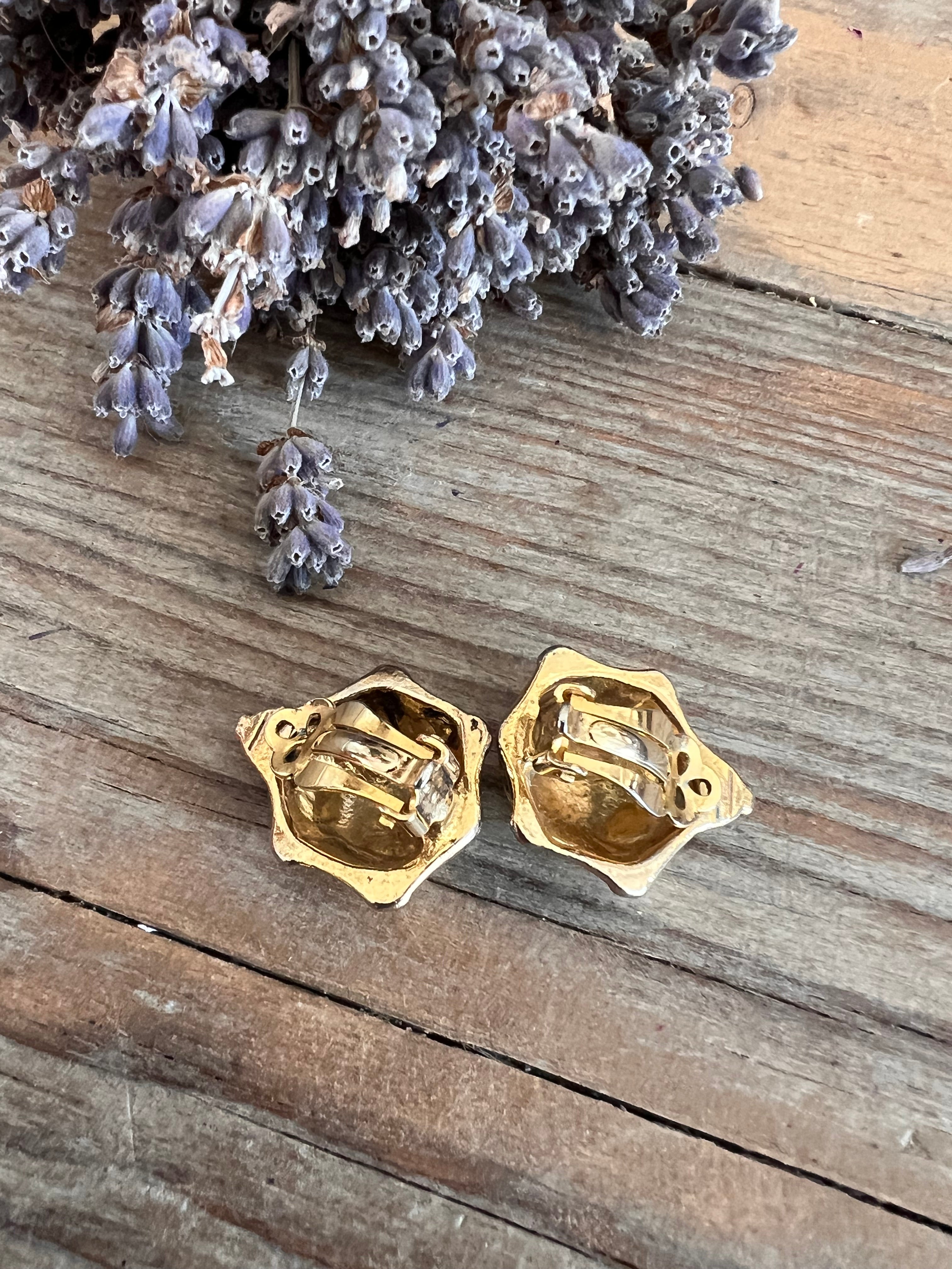 Vintage schildpad oorclips