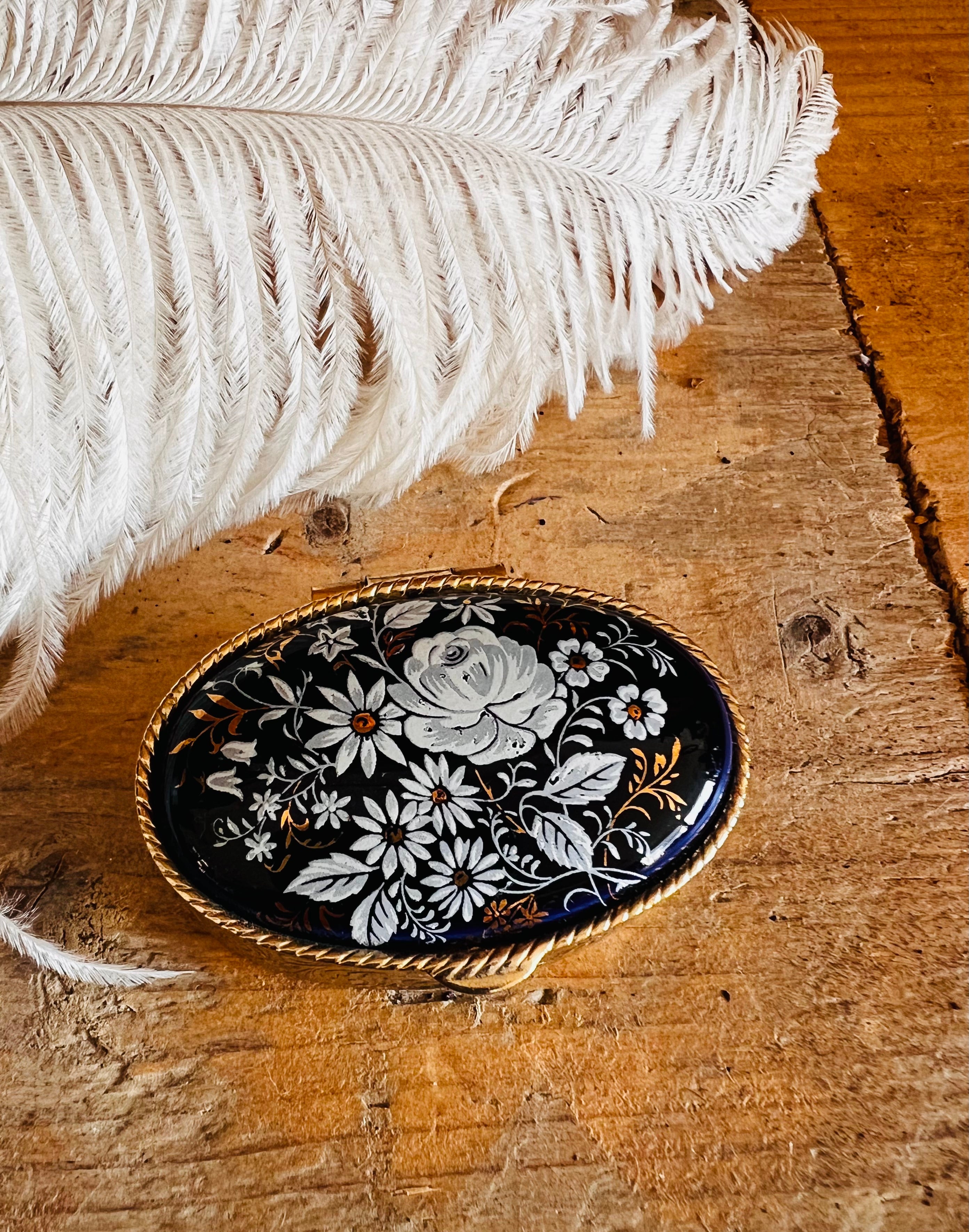 Pillendoosje blauw, vintage pillendoosje