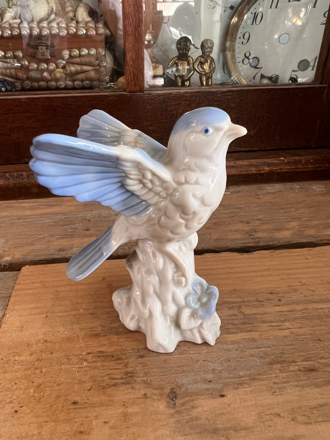 Blue bird statue