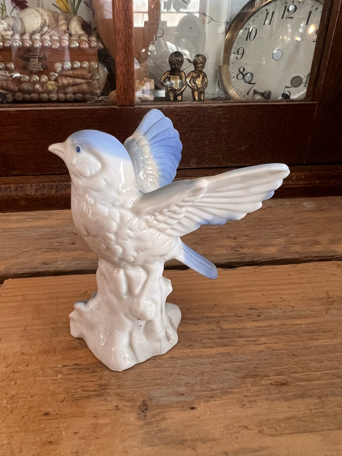 Blue bird statue