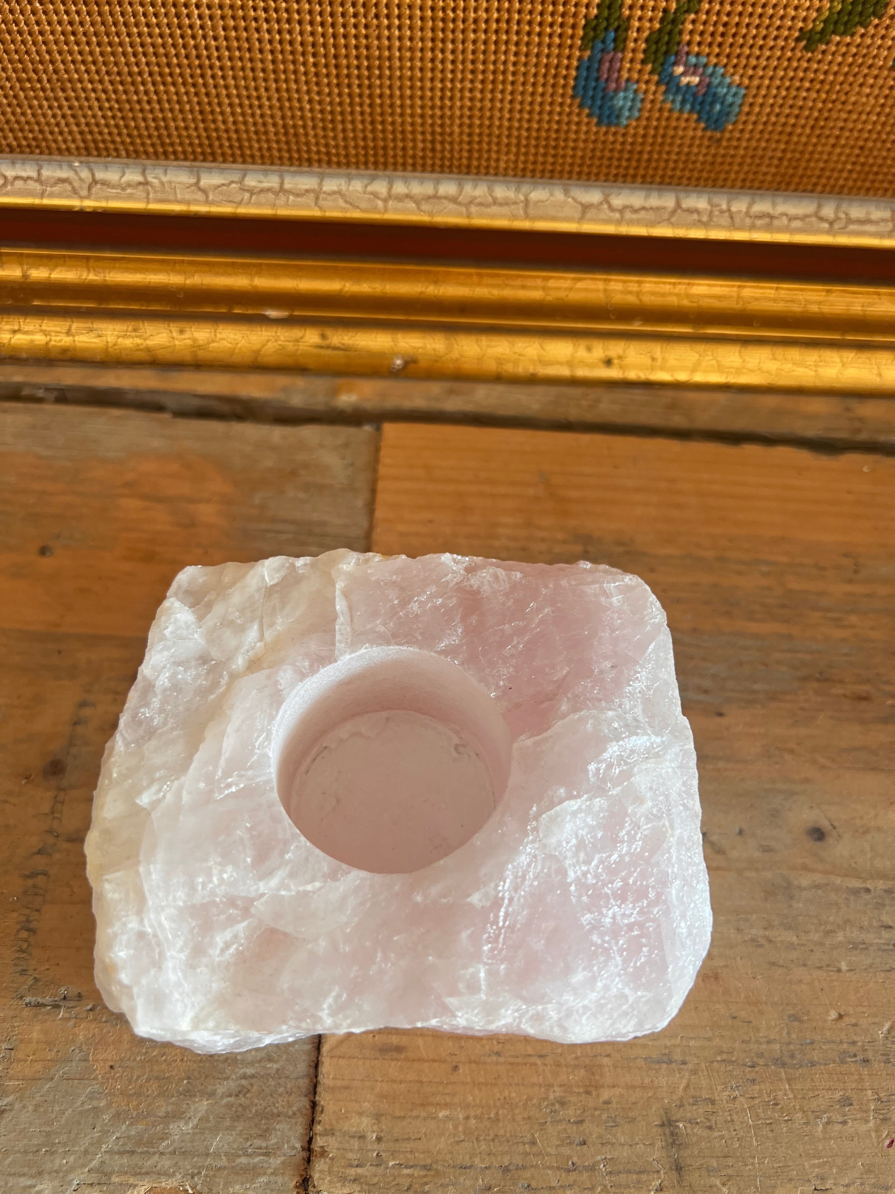 Rozenkwarts waxinelichthouder