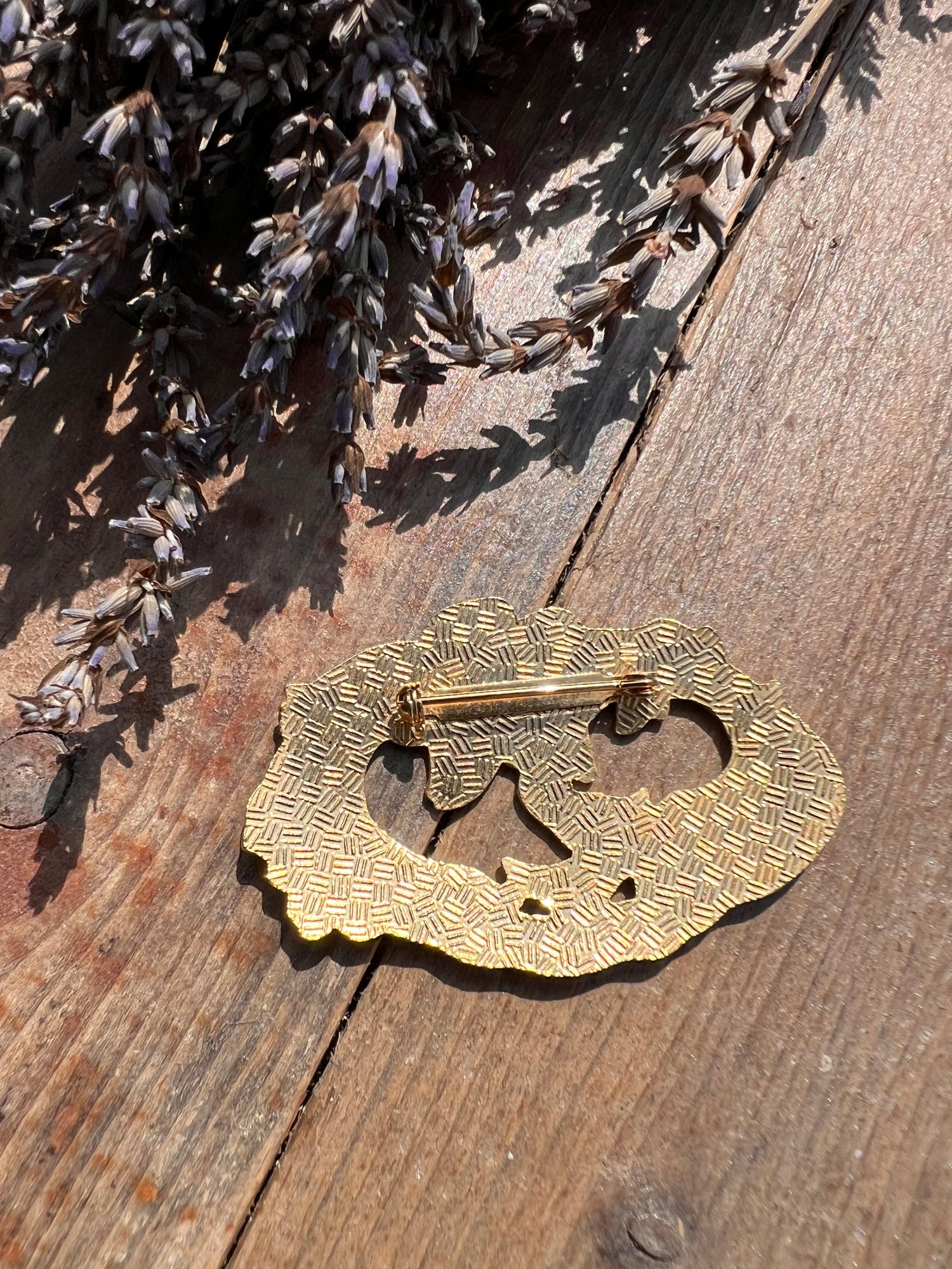 Vintage broche groen Art Nouveau stijl