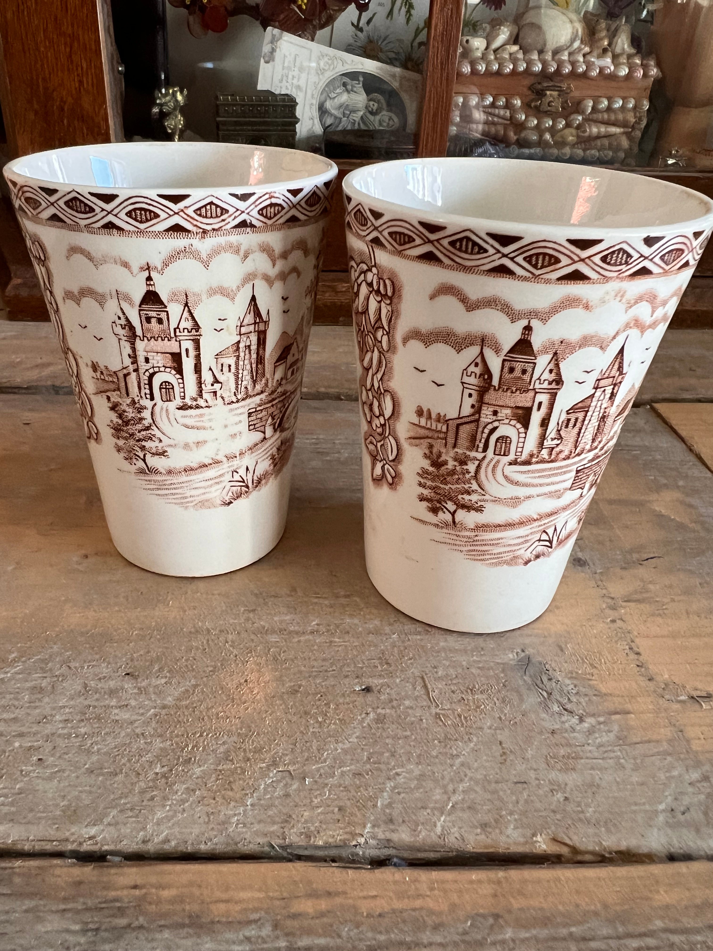 Milk cups British Castles Petrus Regout