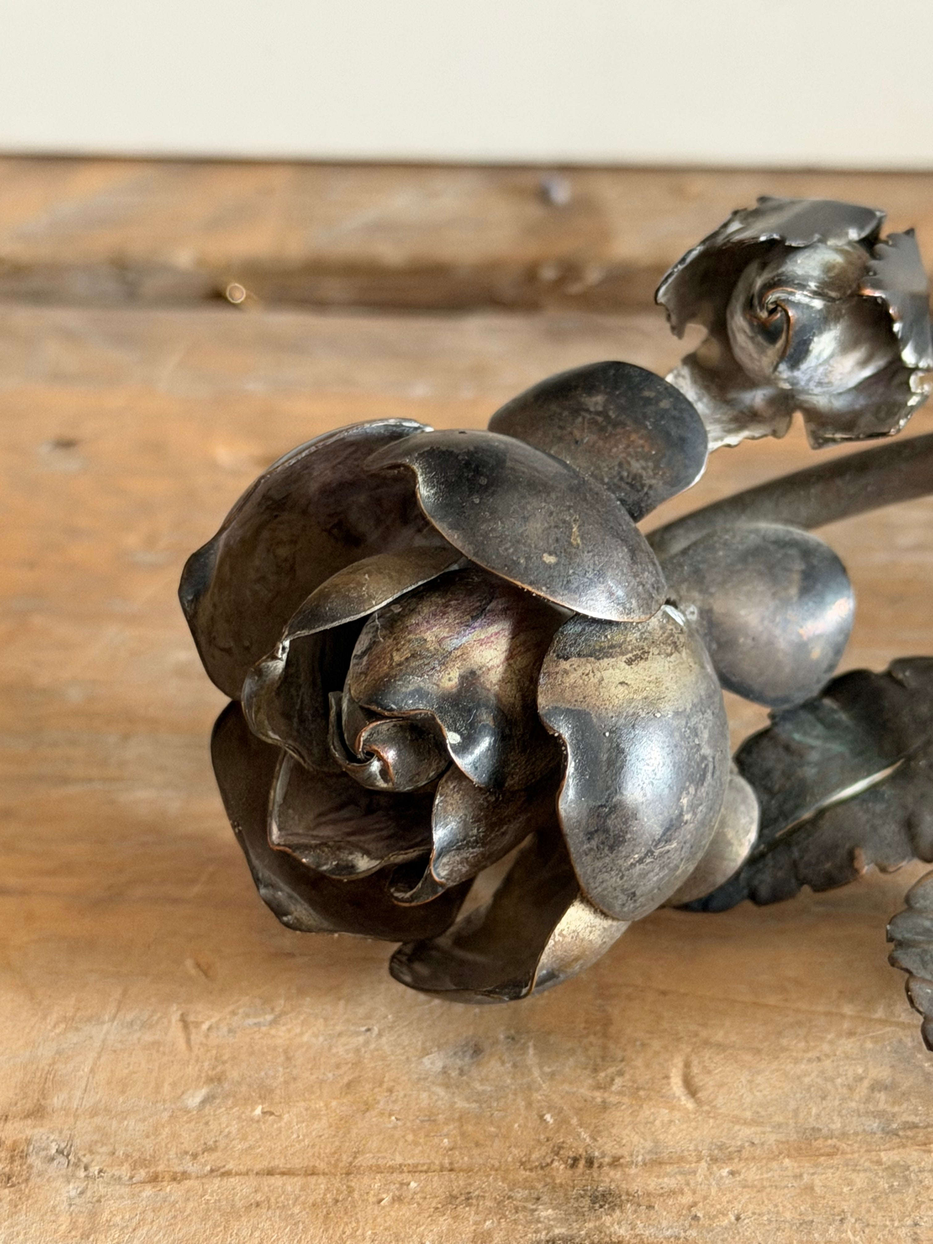 Vintage metalen roos - botanisch ornament, Sofia&
