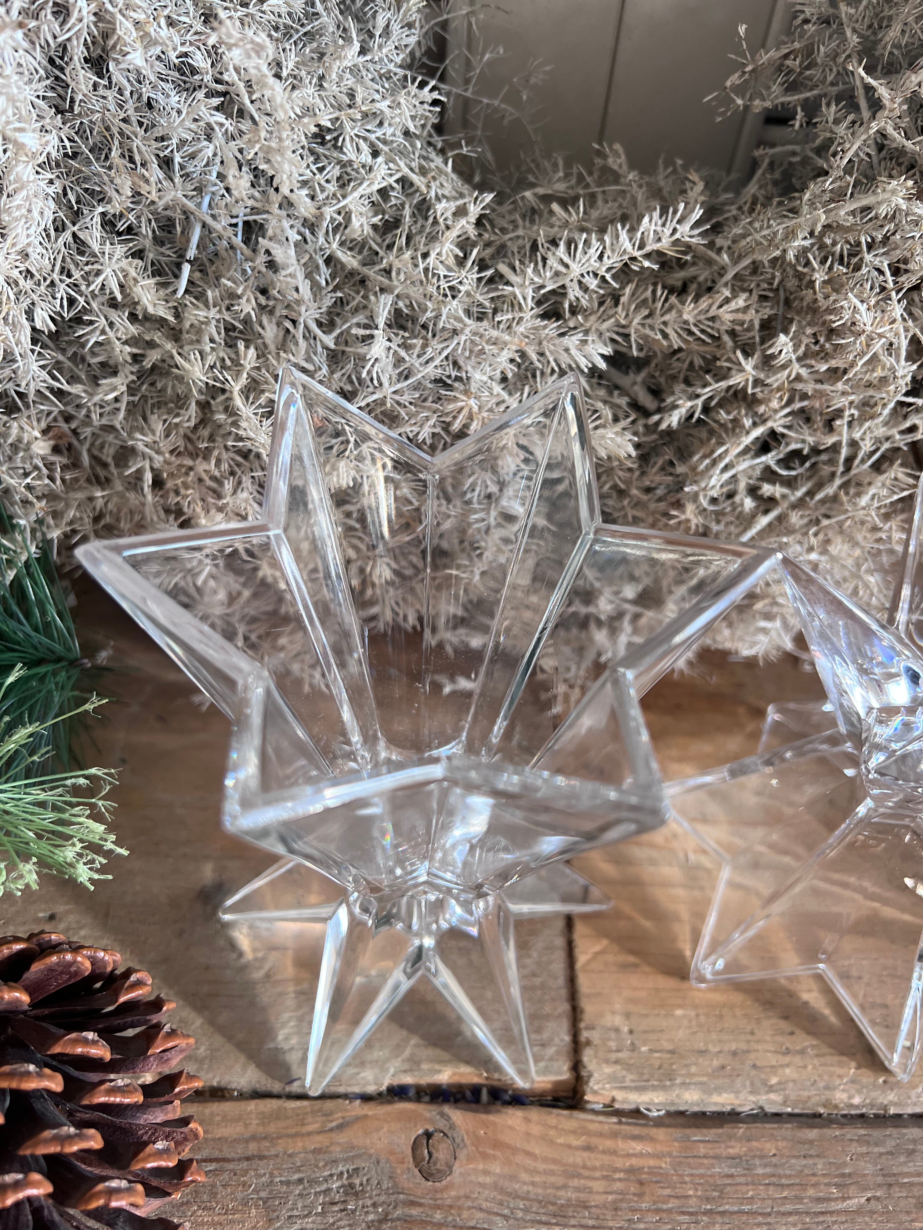 Nachtmann kandelaars, glazen kandelaars set, Galaxy kandelaars, kristallen kandelaars jaren 70, vintage kandelaars, Nachtmann kristal, retro design kandelaars, sfeerverlichting kristal.