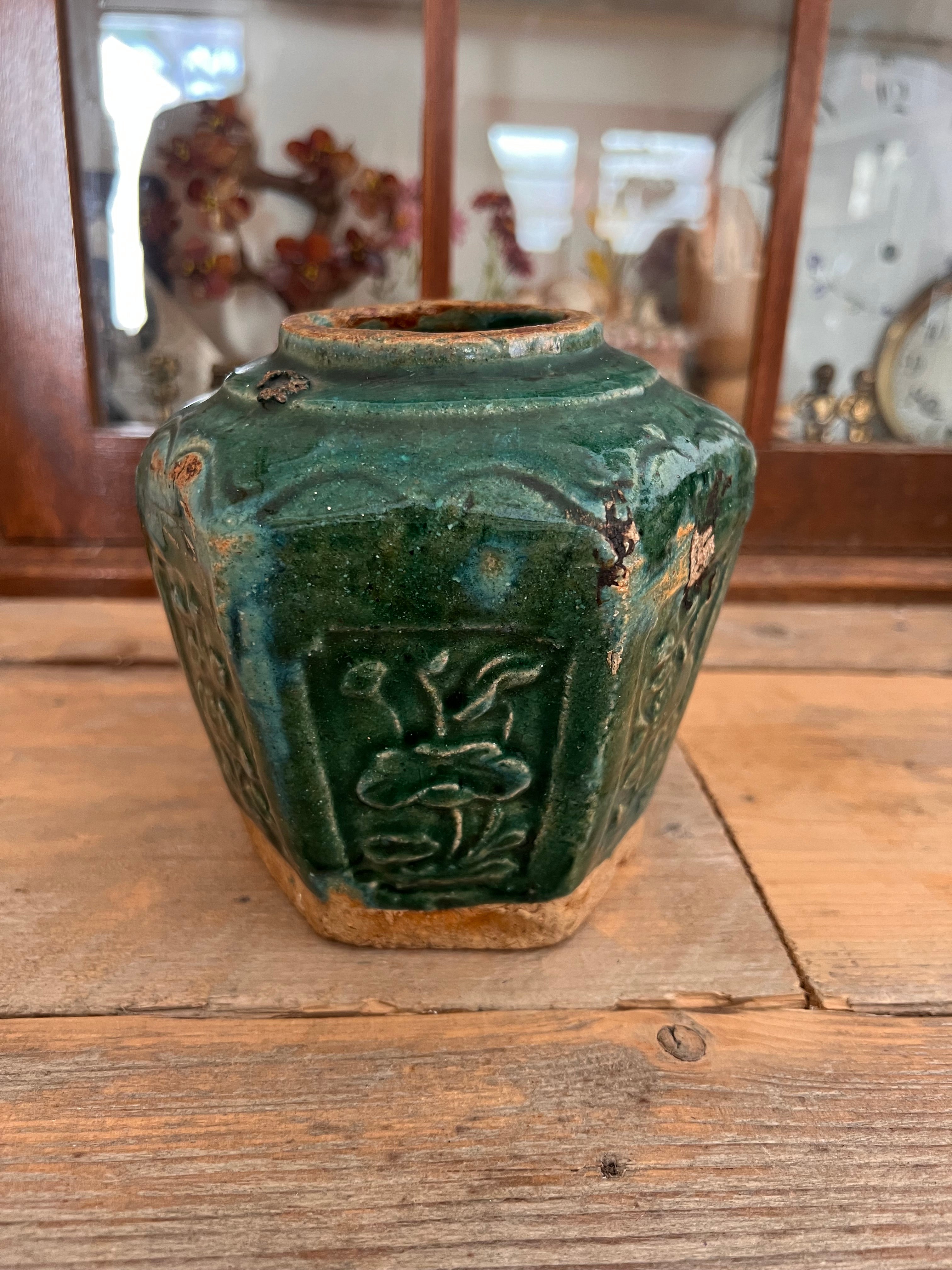 Grote groene gemberpot