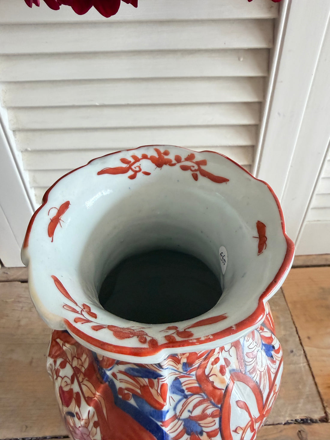 Vintage Imari porseleinen vaas| roodbruin blauw bloemendecor| 30 cm, Sofia&