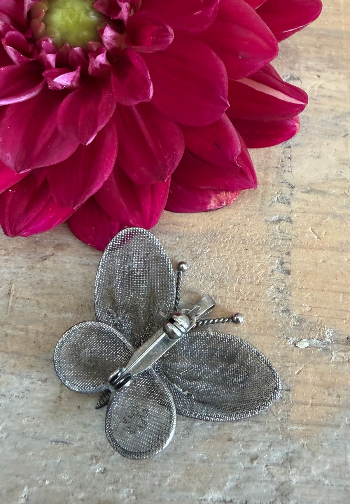 800 zilveren broche,vintage zilveren broche, vintage vlinder broche, 800 zilver sieraad, filigraan vlinder brocjhe, brocante sieraden, Sofia&