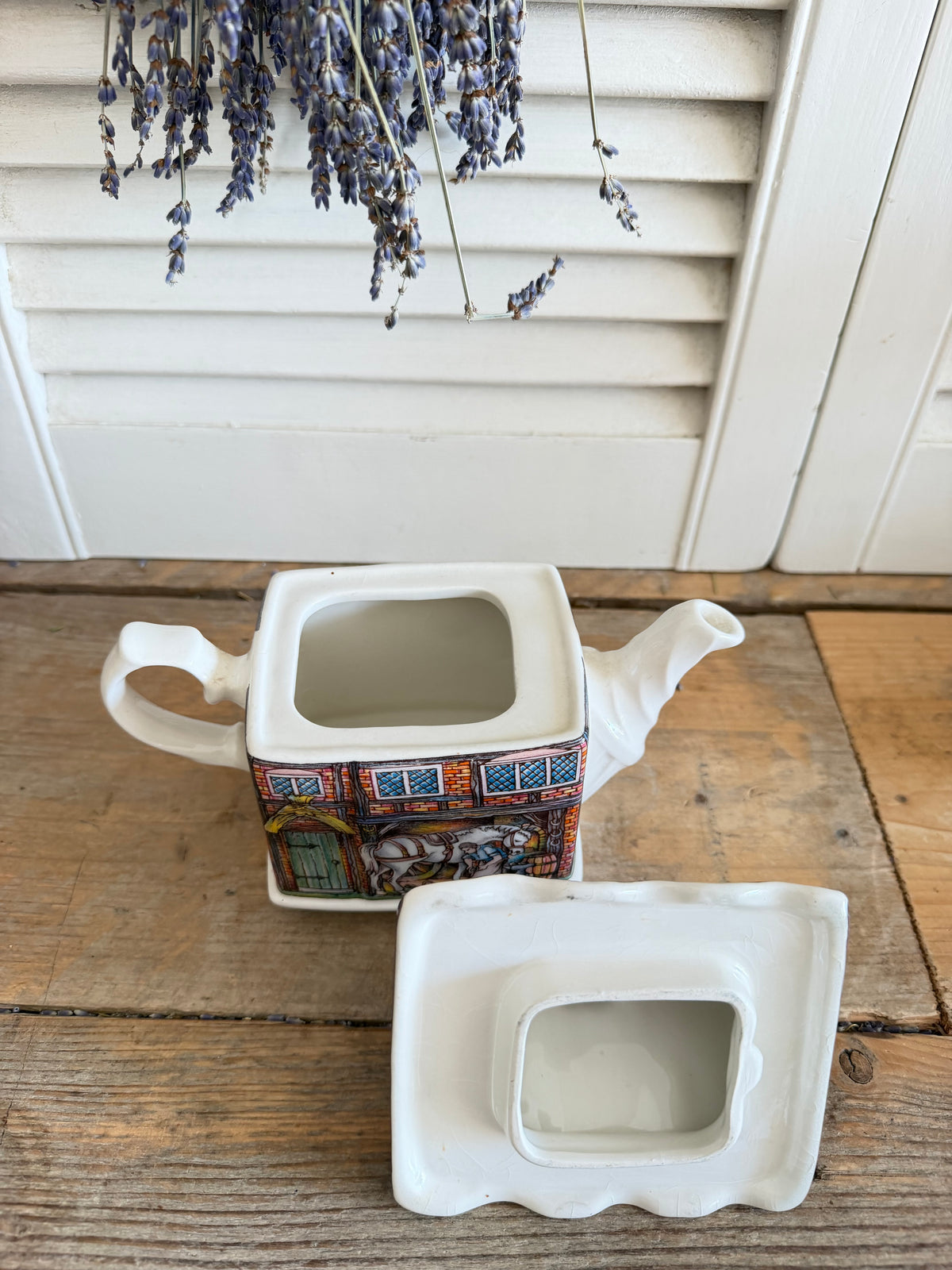 Sadler theepot, The Old Forge teapot, Vintage Engelse theepot, Engelse cottage decoratie , brocante theepot, decoratieve theepot, Sofia&
