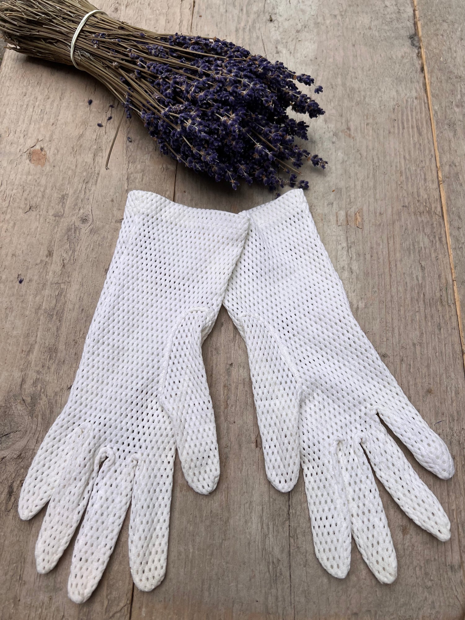 Vintage zomer handschoenen wit