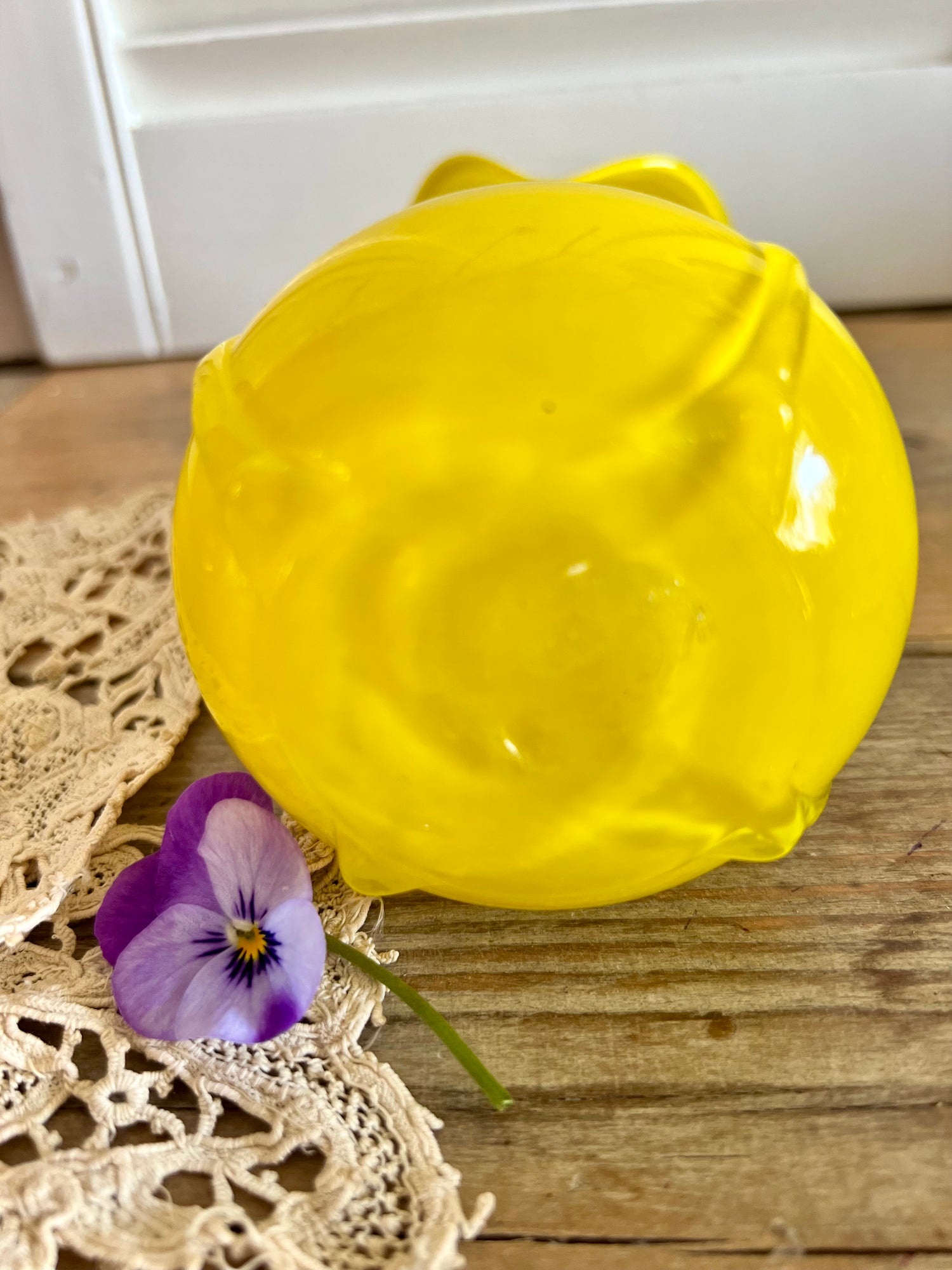 Gele Murano vaas met pontilmerk